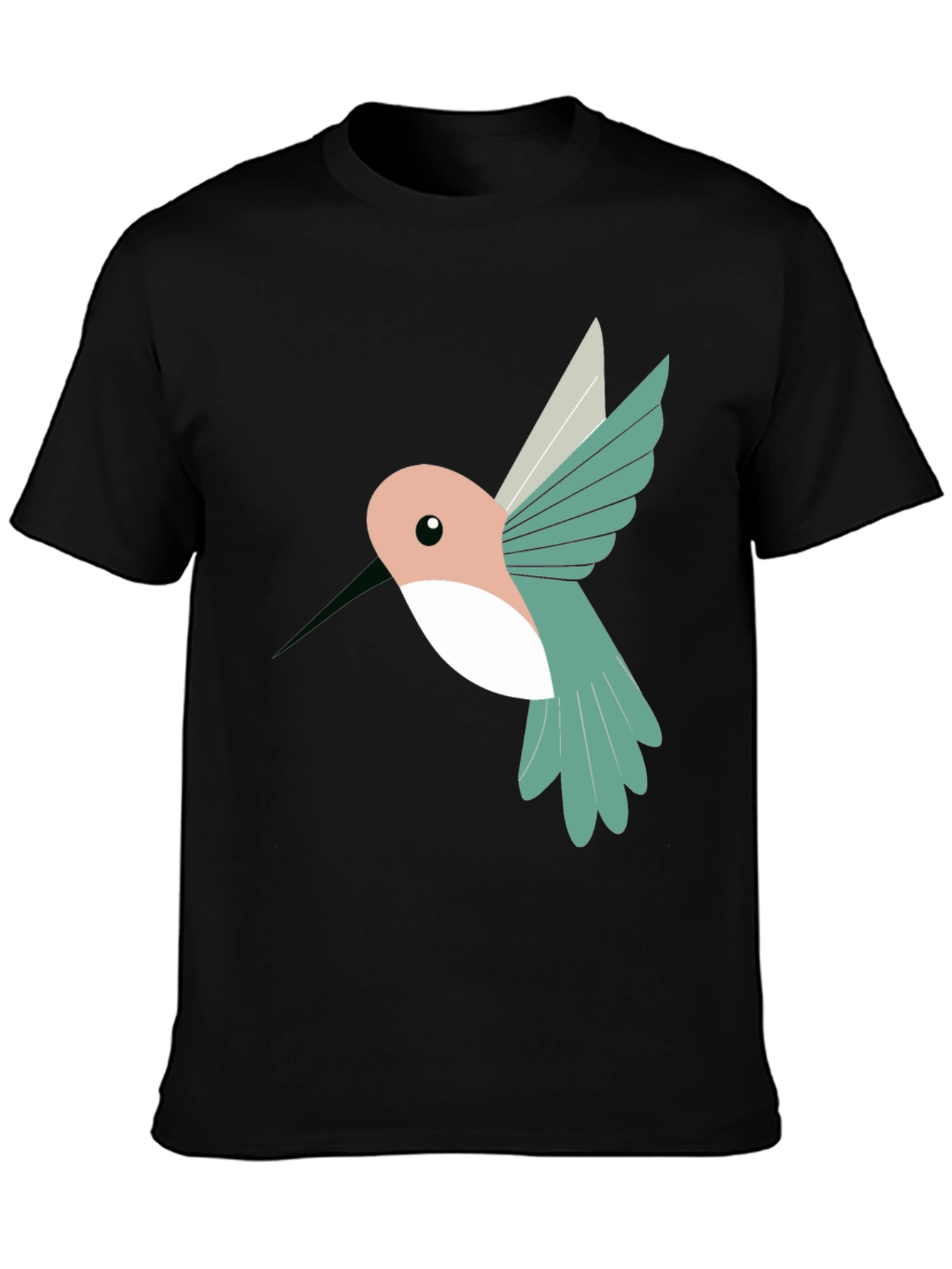 Black Hummingbird Graphic Black T-Shirt view 3