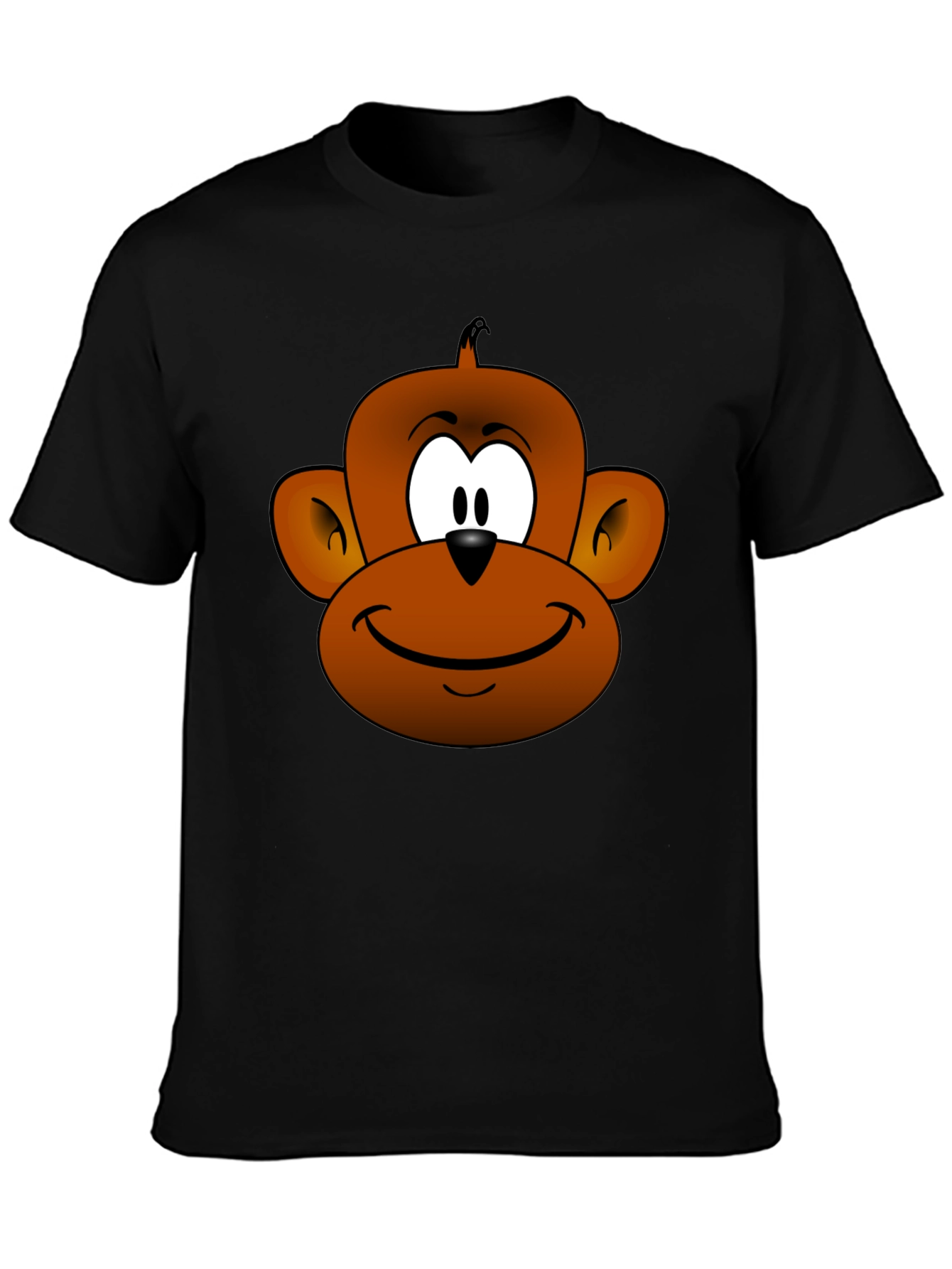 Black Cartoon Monkey Face T-Shirt view 3