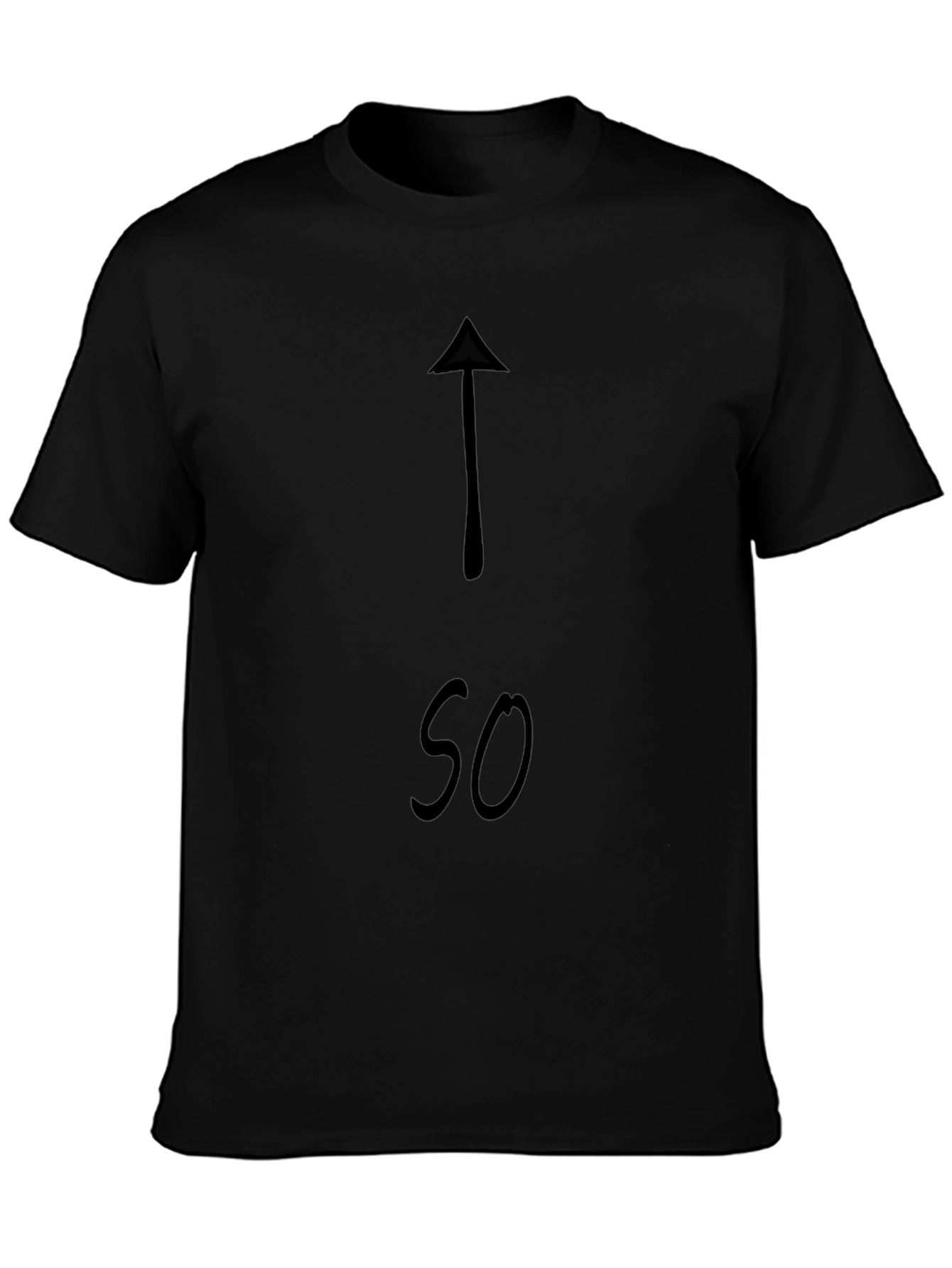 Black Funny Arrow Up So T-Shirt view 3