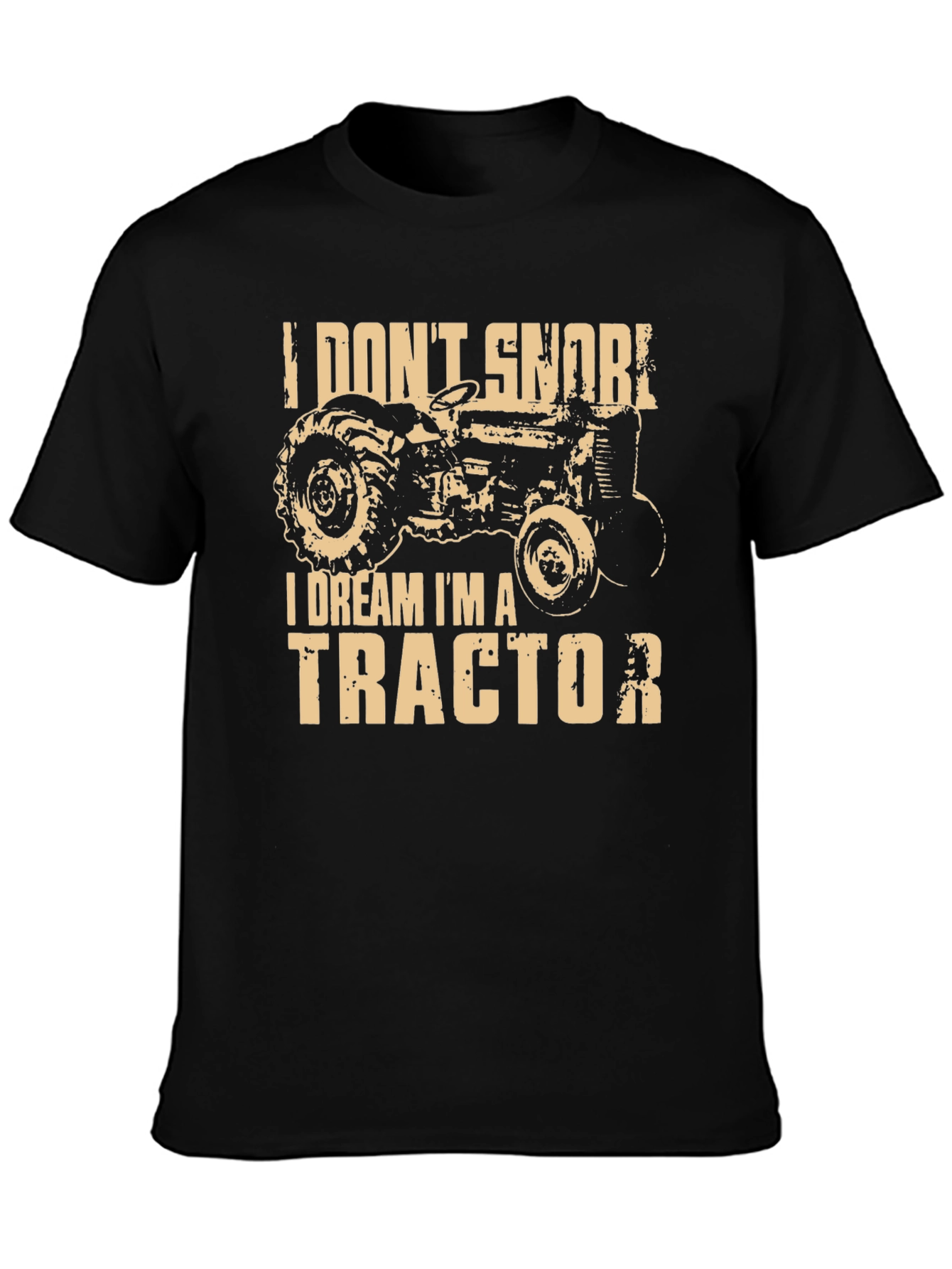 Black I Dream I'm A Tractor Graphic T-Shirt view 3
