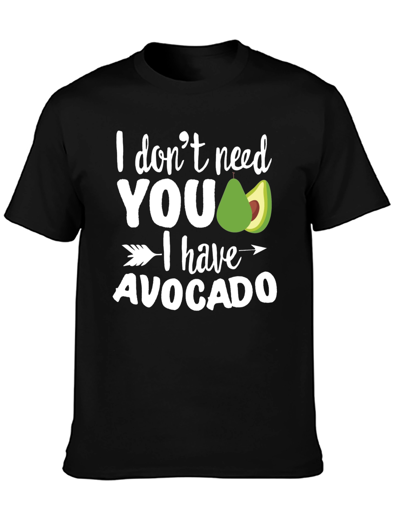 Black I Have Avocado T-Shirt - Funny Graphic Tee view 3