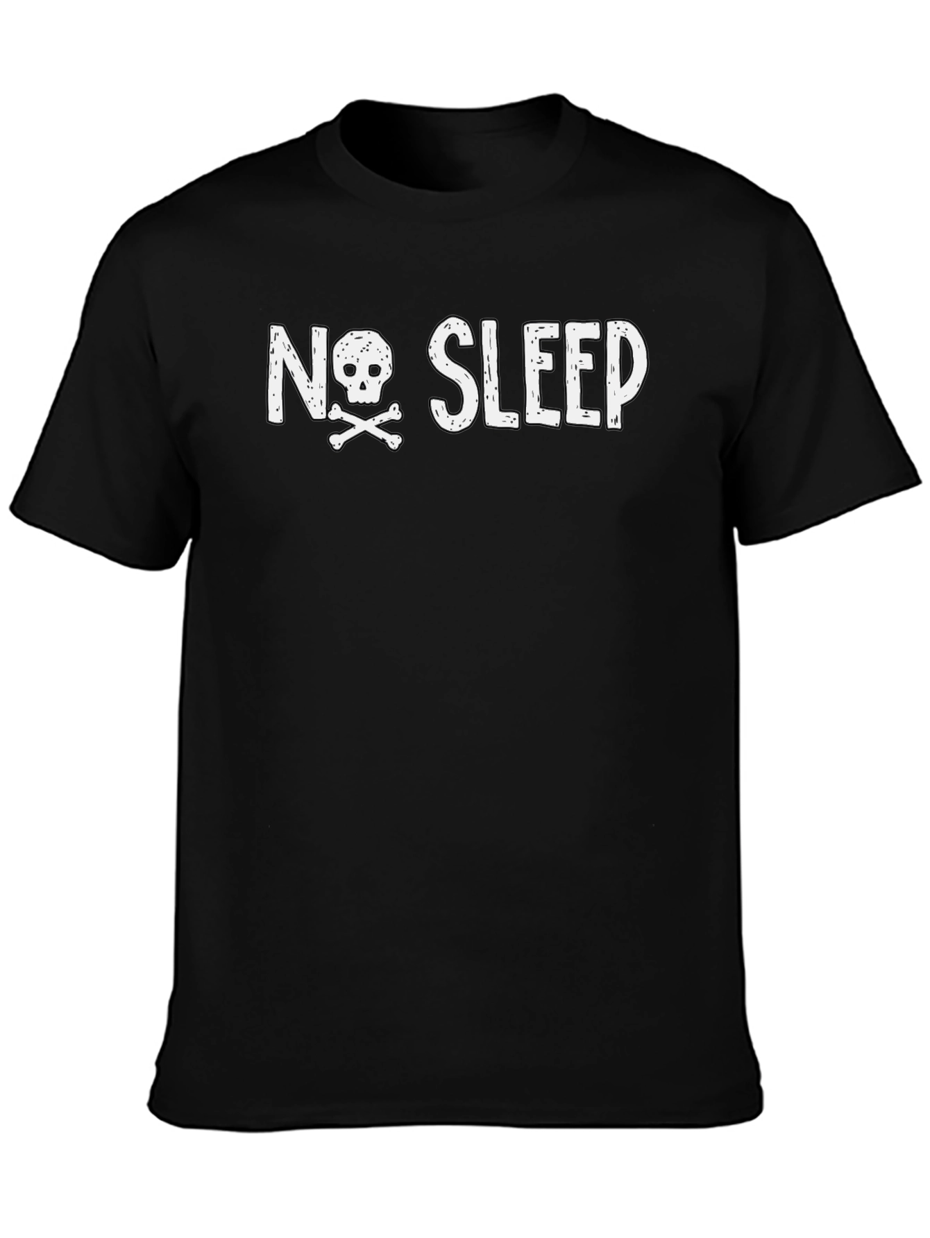 Black No Sleep Skull Graphic Tee - Unisex view 3