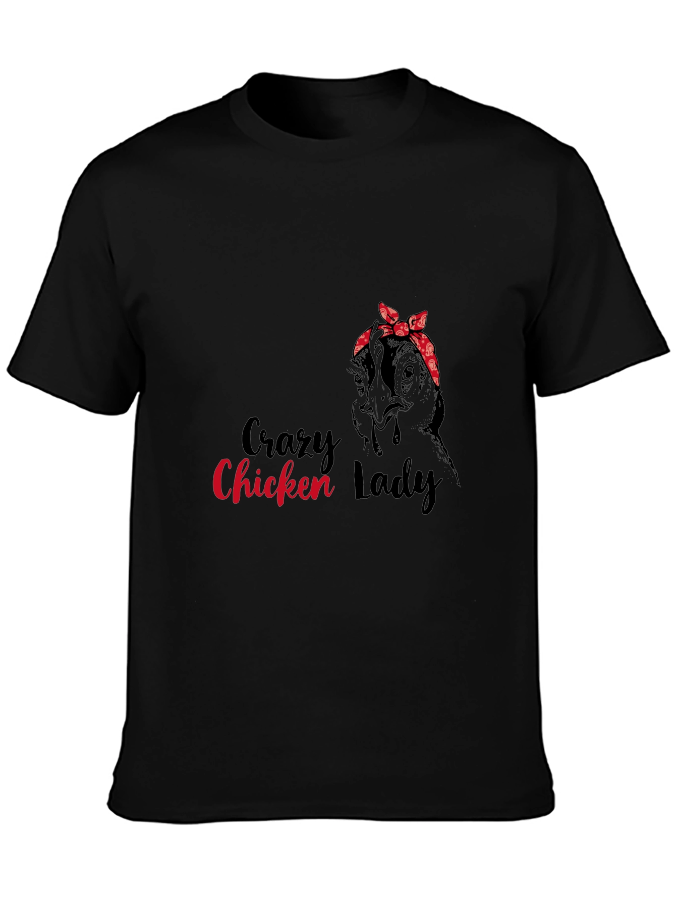 Black Crazy Chicken Lady Graphic Tee view 3