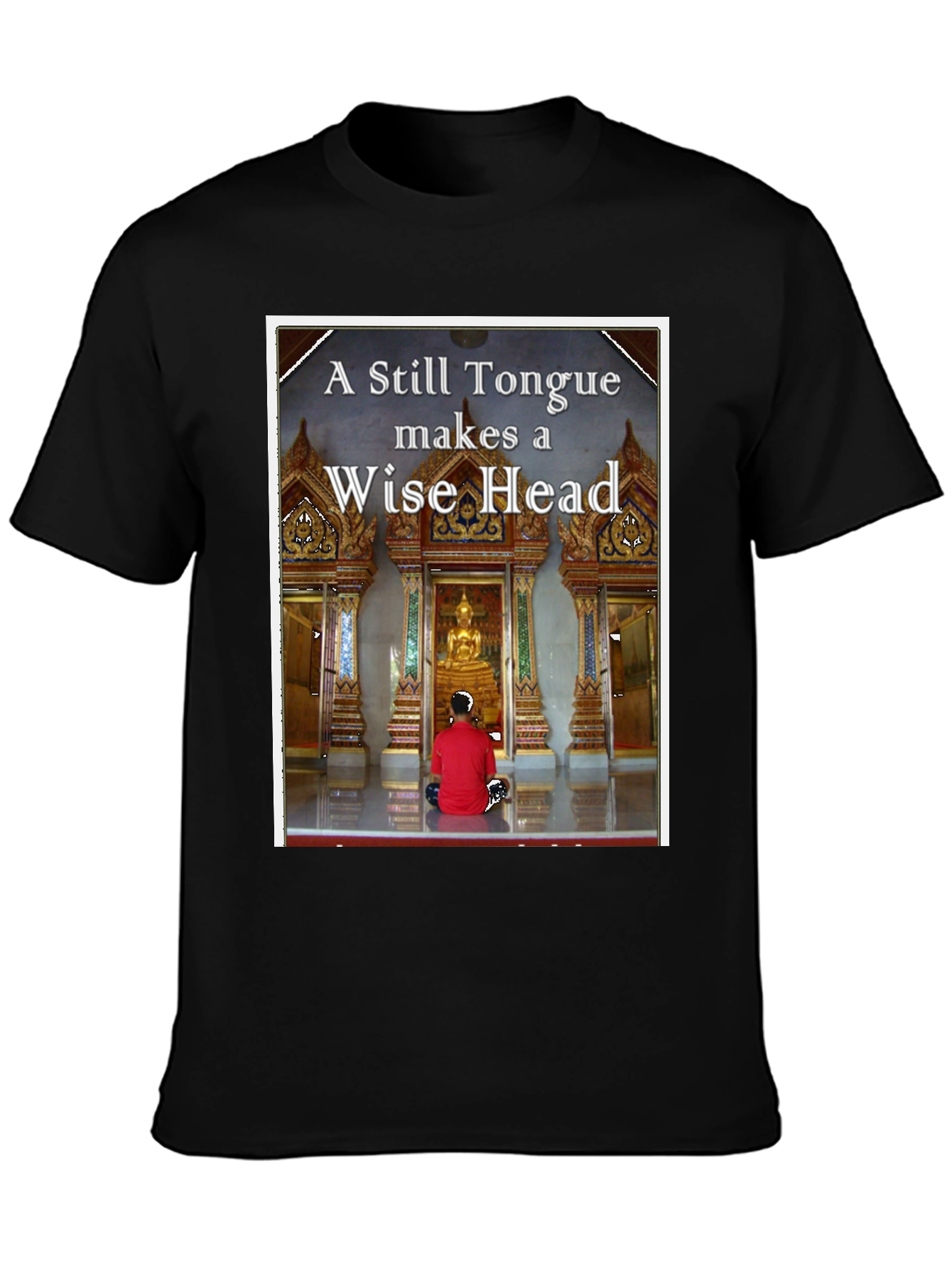 Black Wise Head T-Shirt - Buddha Inspired view 3