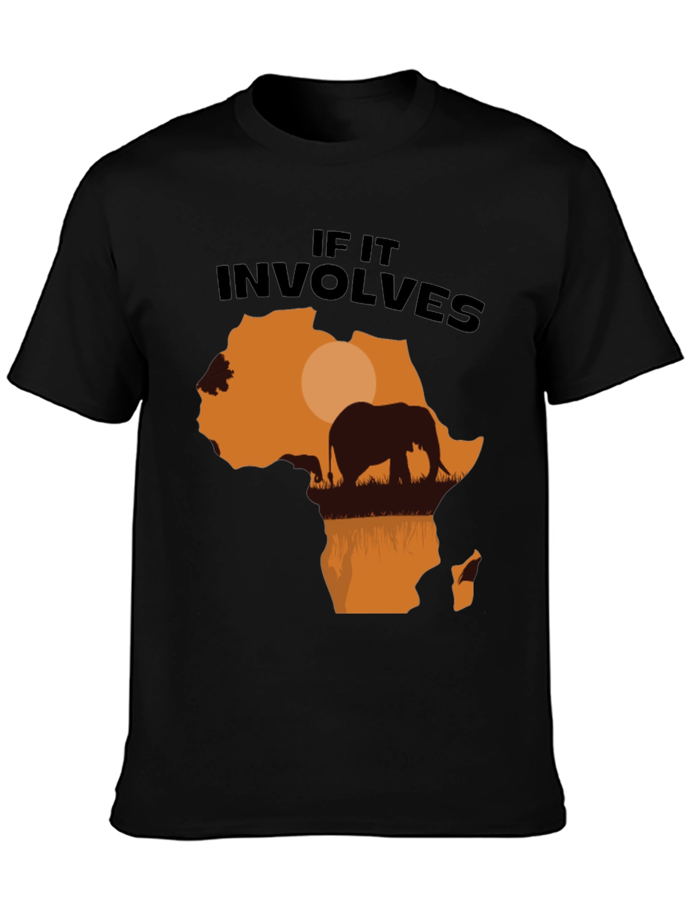 Black Africa Elephant Graphic T-Shirt - Nature Lover Tee view 3