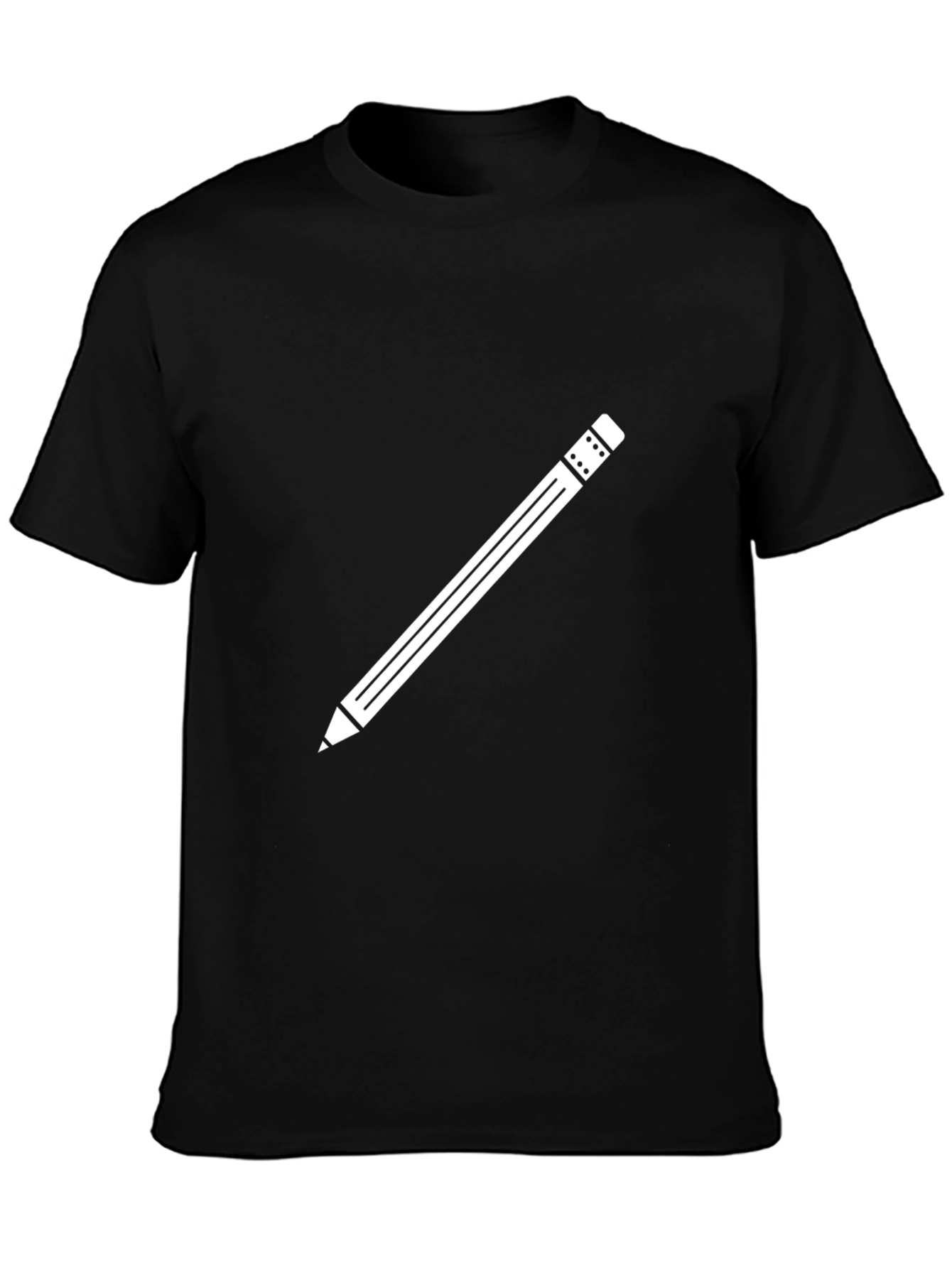 Black Pencil Graphic Black T-Shirt view 3