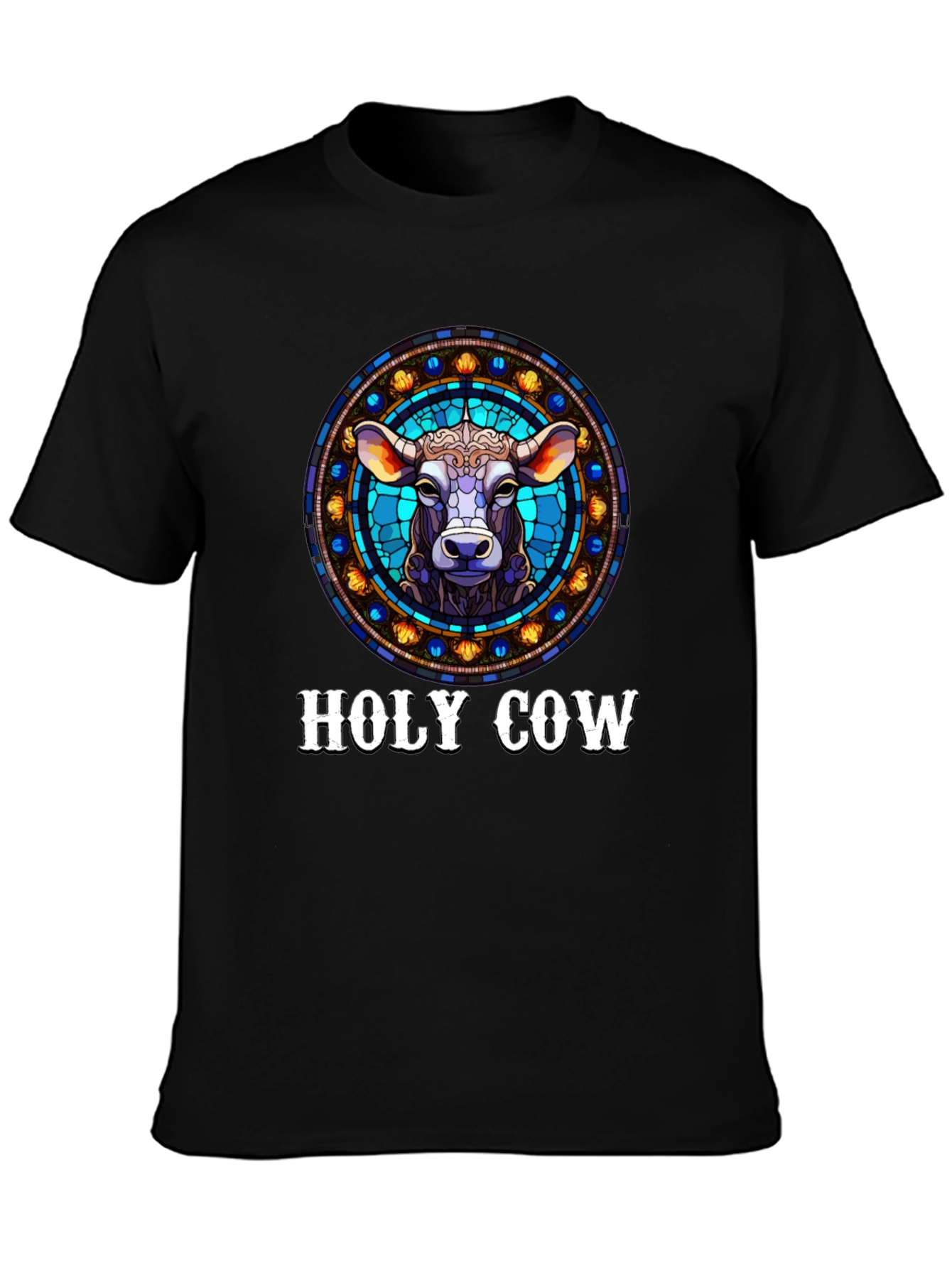 Black Holy Cow Graphic Tee - Black view 3