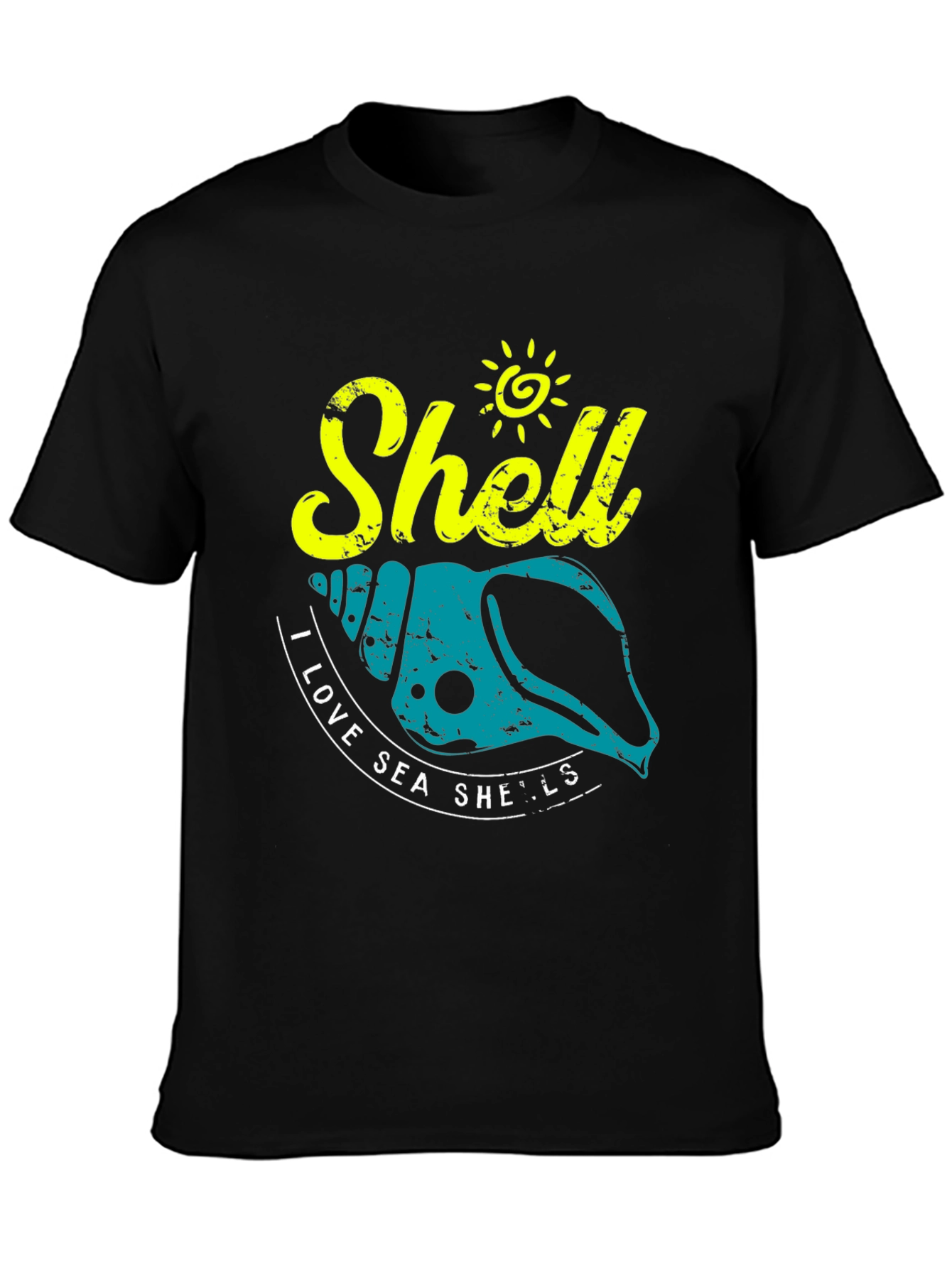 Black I Love Sea Shells Graphic T-Shirt view 3