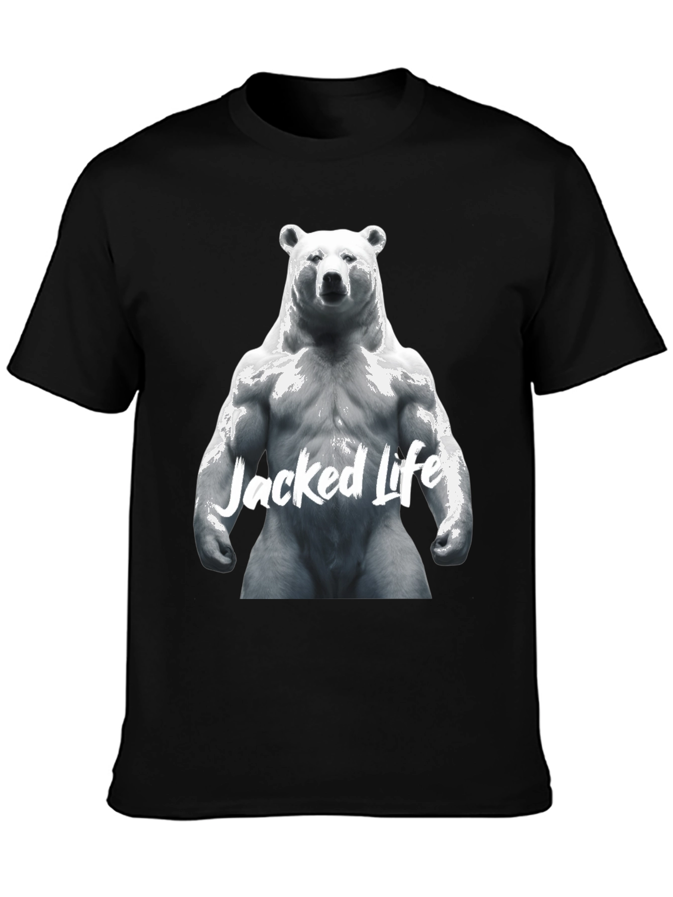 Black Jacked Life Bear Graphic Tee - Black view 3