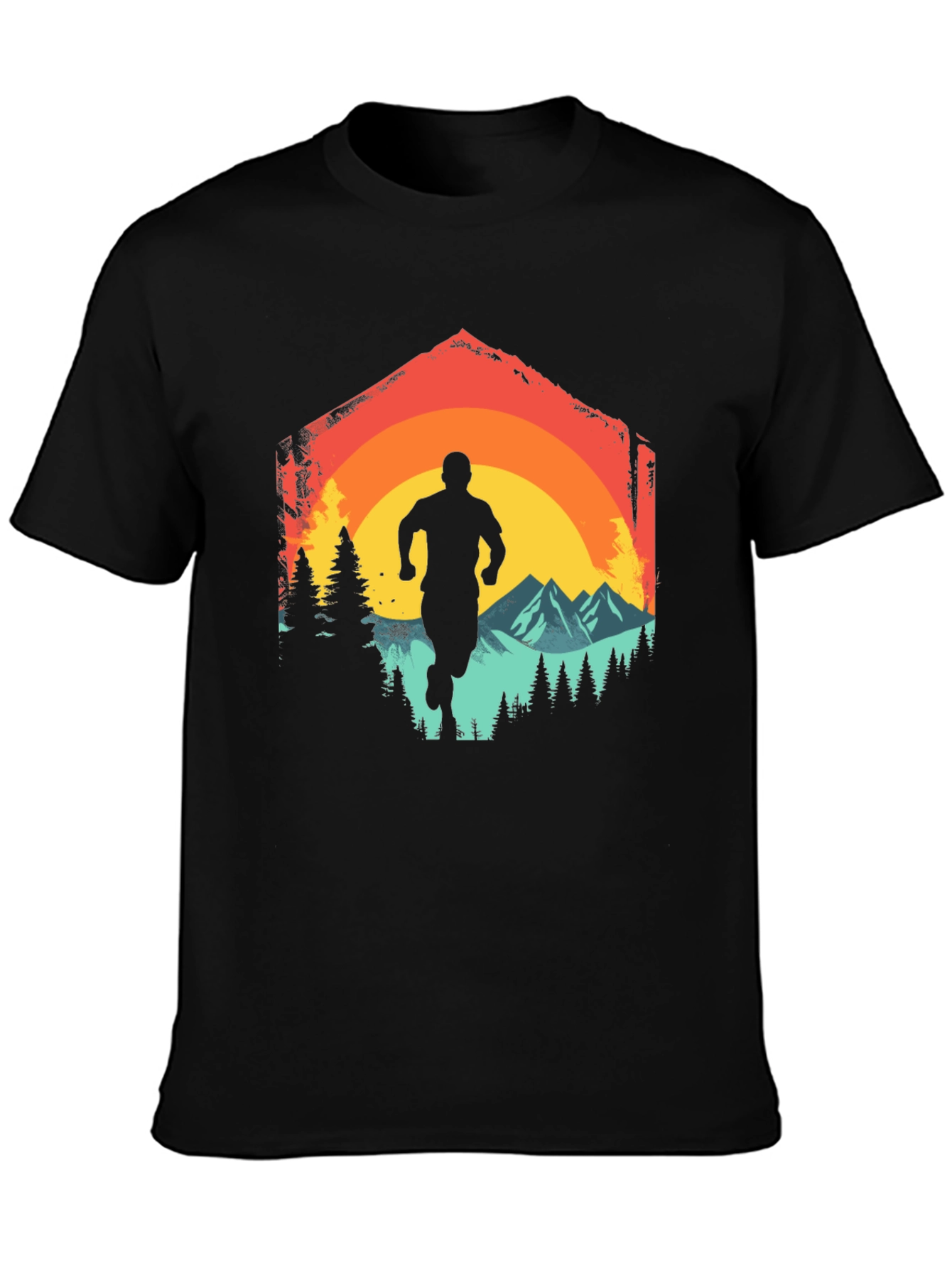 Black Retro Runner Graphic Tee view 3