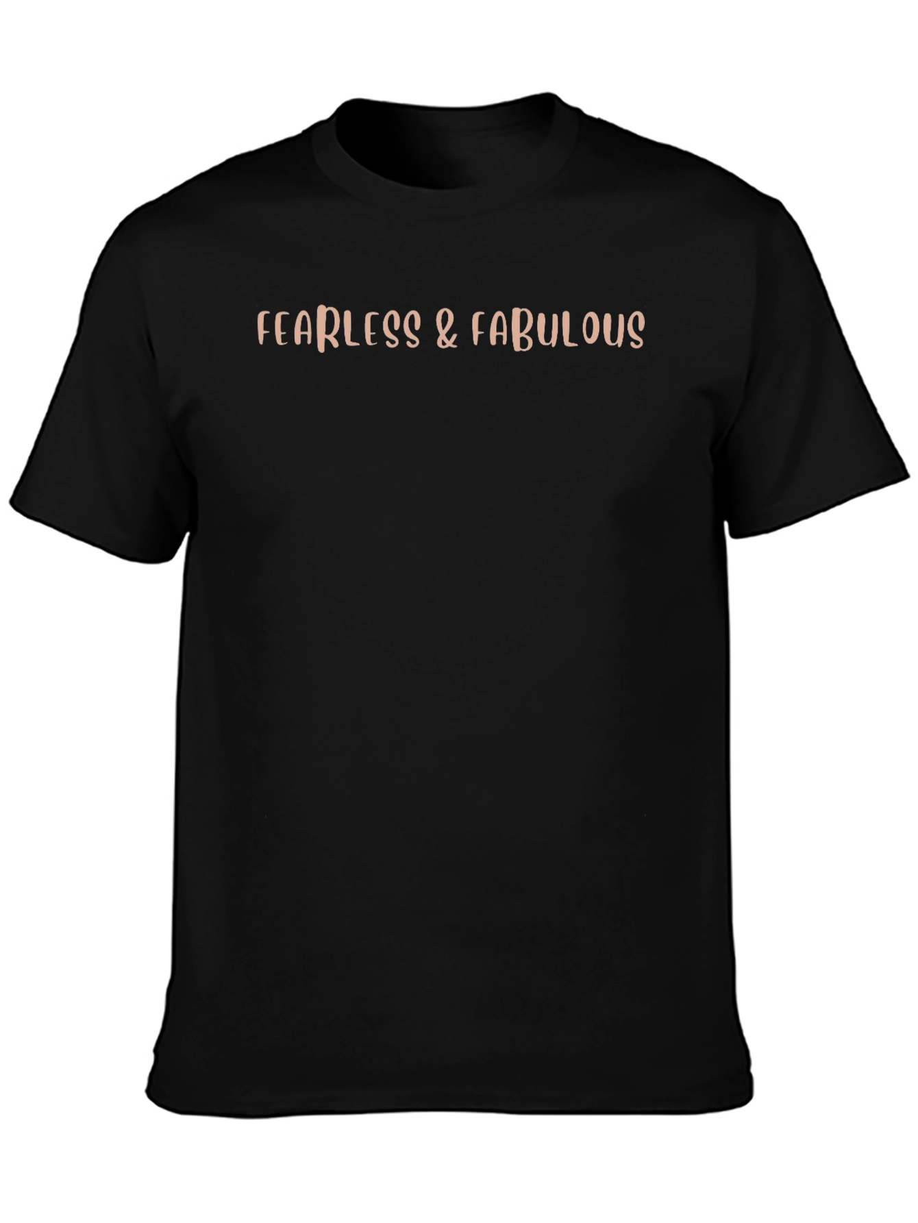 Black Fearless & Fabulous Graphic Tee - Soft Cotton Blend view 3
