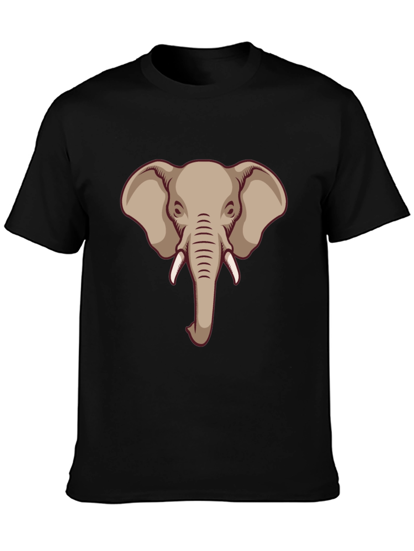 Black Elephant Graphic Tee - Cool Animal Design T-Shirt view 3