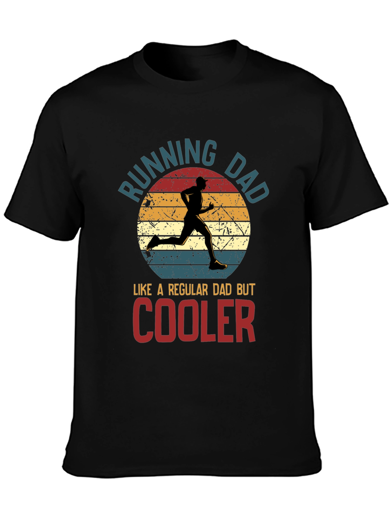 Black Running Dad T-Shirt - Cool Dad Edition! view 3