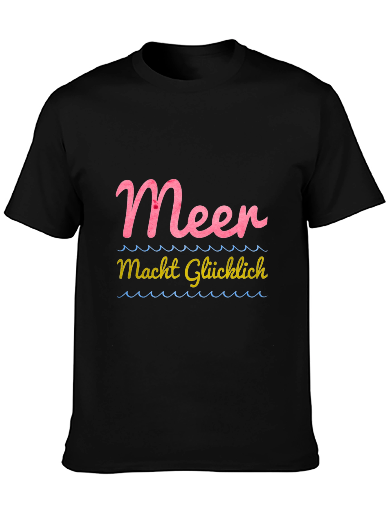 Black Meer Macht Glücklich T-Shirt - German Sea Lover Tee view 3