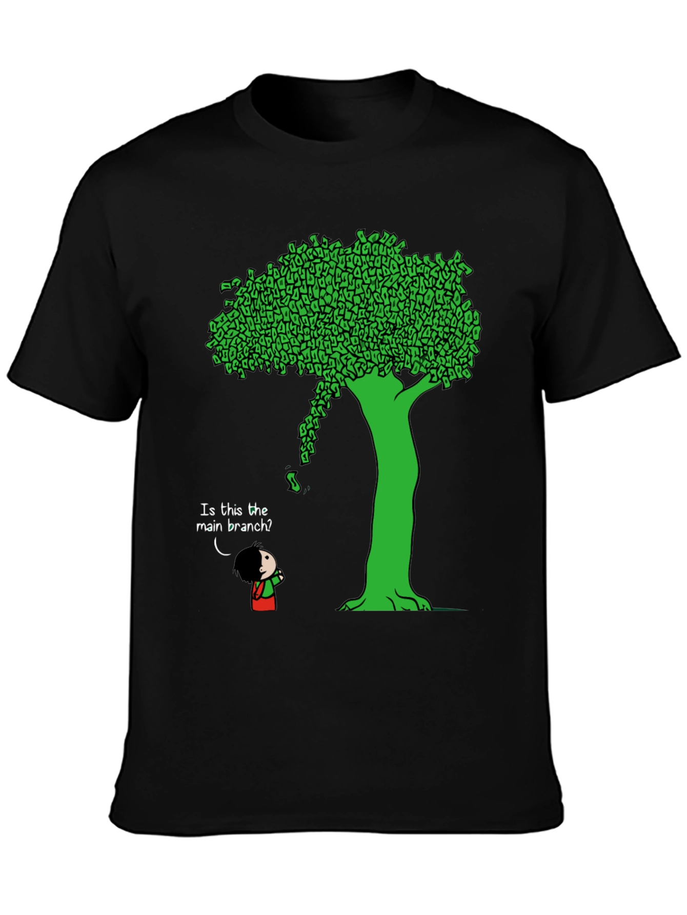 Black Funny Money Tree T-Shirt - Unique Graphic Tee view 3