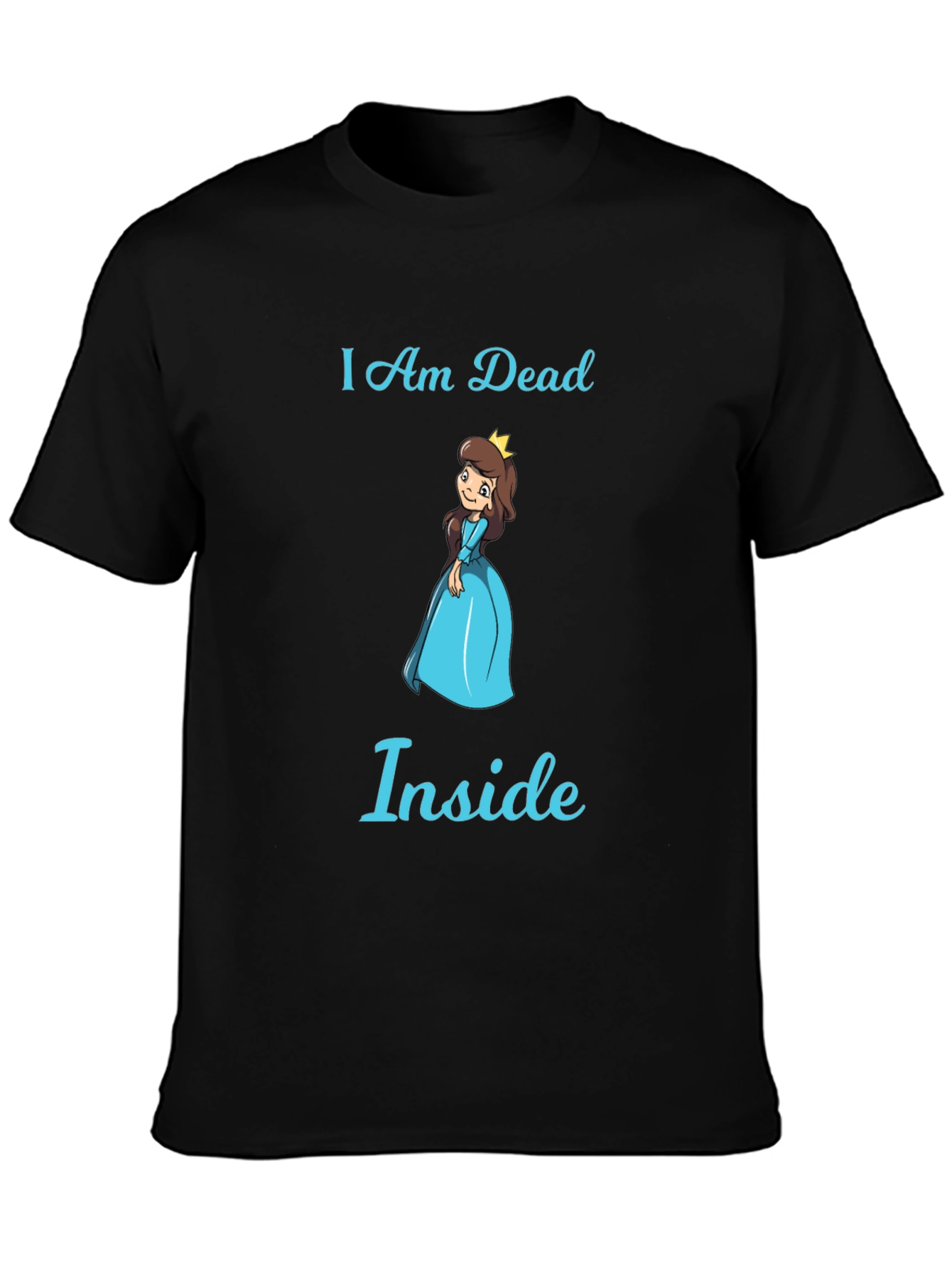 Black I Am Dead Inside T-Shirt - Funny Princess Graphic Tee view 3