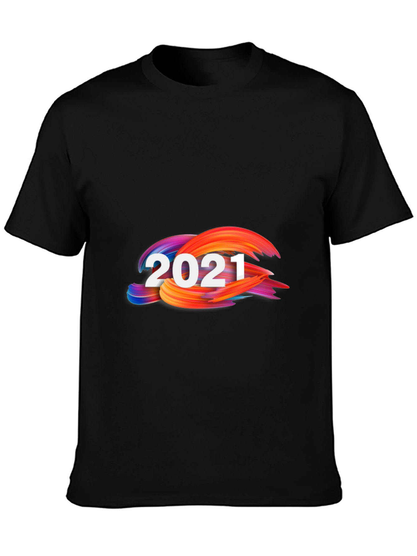 Black 2021 Abstract Graphic Print Black Tee view 3