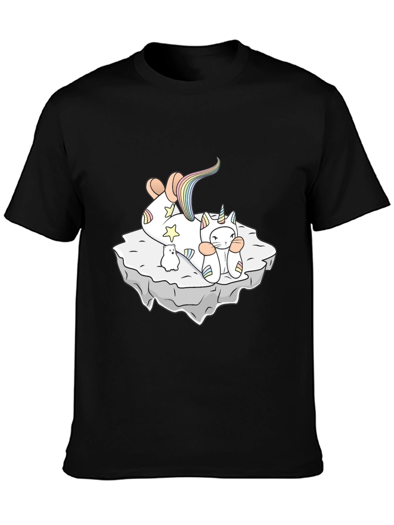 Black Unicorn Cat T-Shirt - Whimsical Comfort view 3