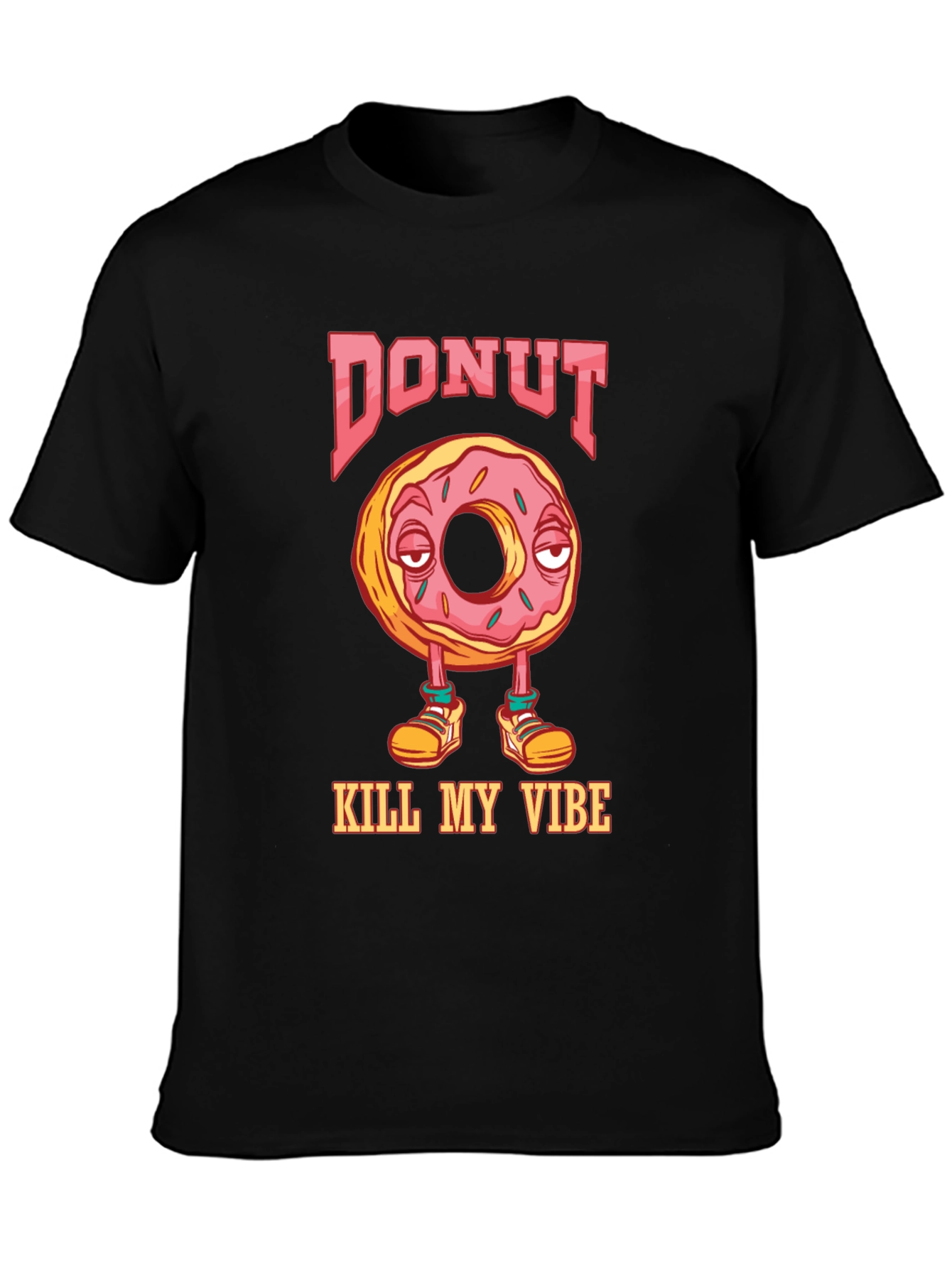 Black Donut Kill My Vibe Graphic T-Shirt view 3