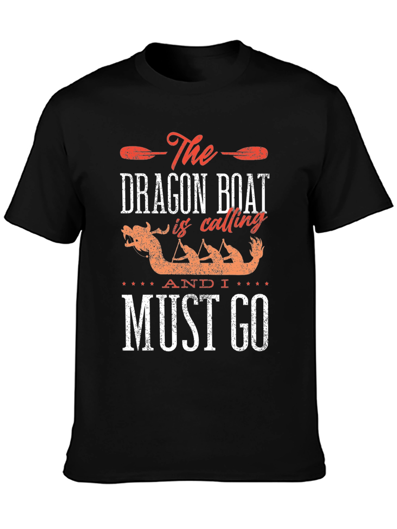 Black Dragon Boat Calling T-Shirt - Paddling Team Tee view 3