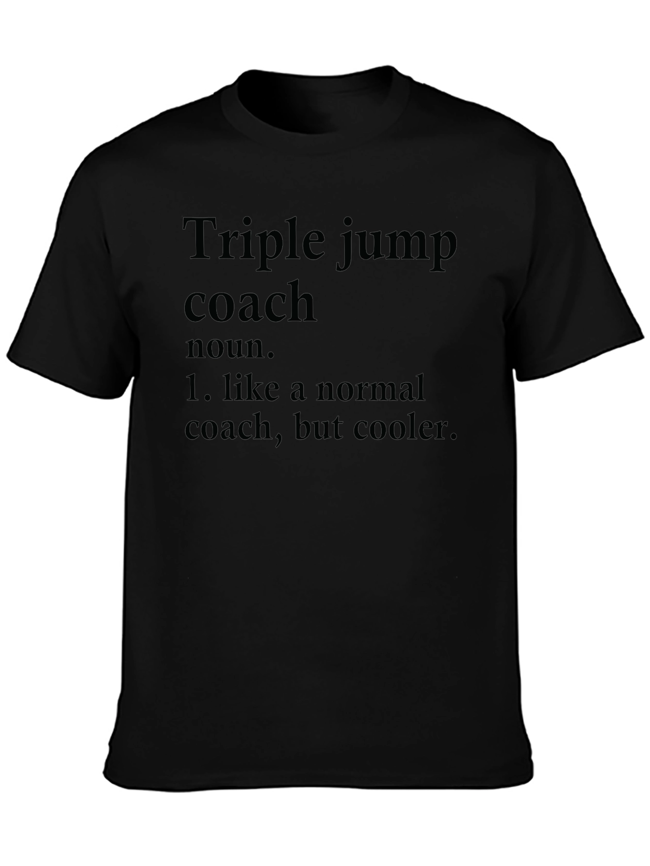 Black Triple Jump Coach T-Shirt - Cool Coach Definition Tee view 3
