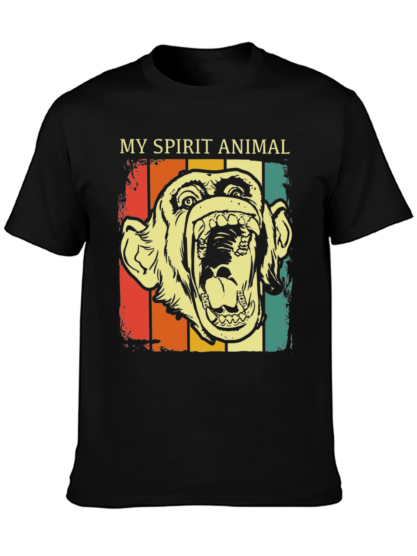 My Spirit Animal Retro Monkey Graphic T-Shirt - 3