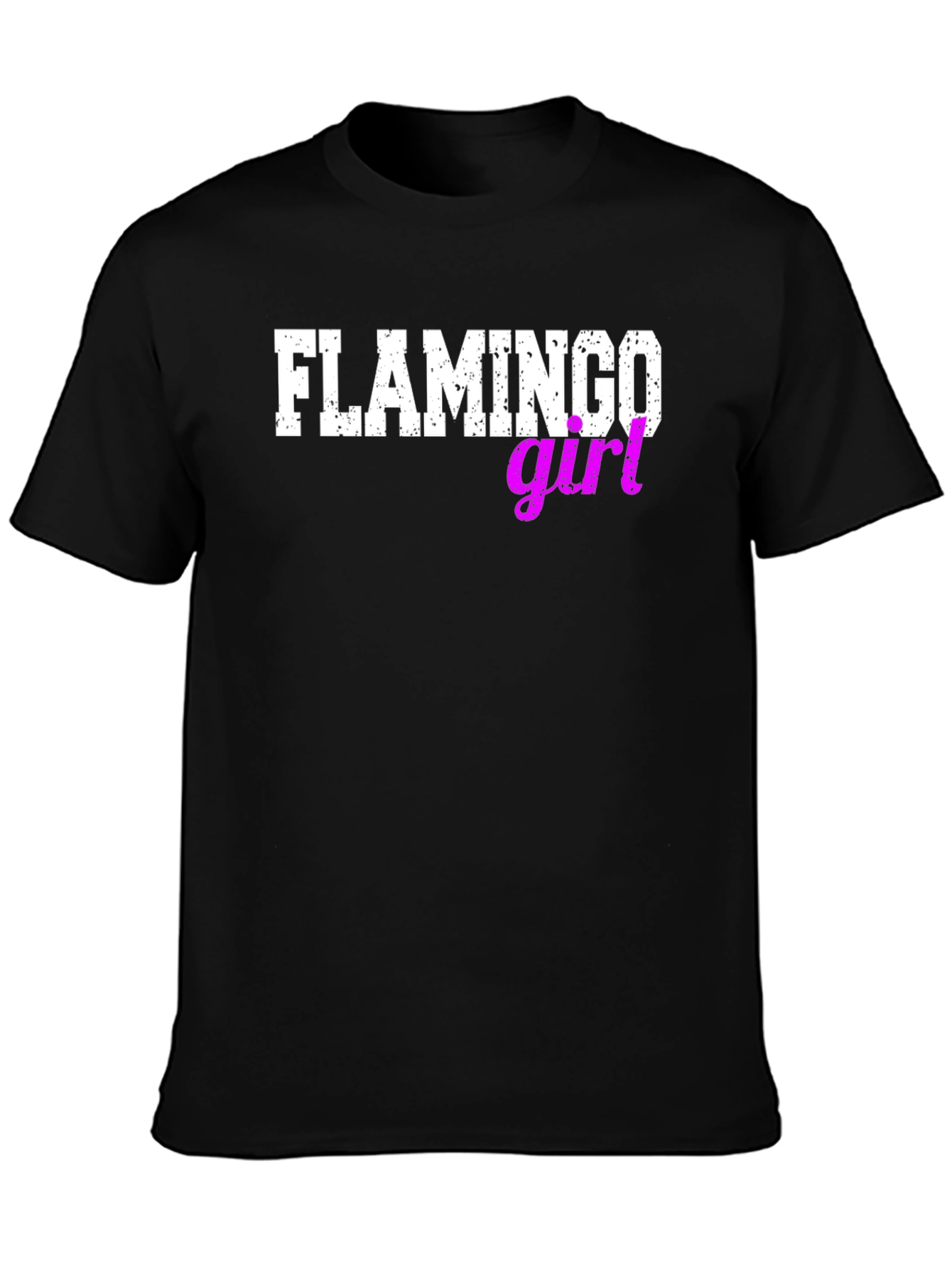 Black Flamingo Girl Black T-Shirt view 3