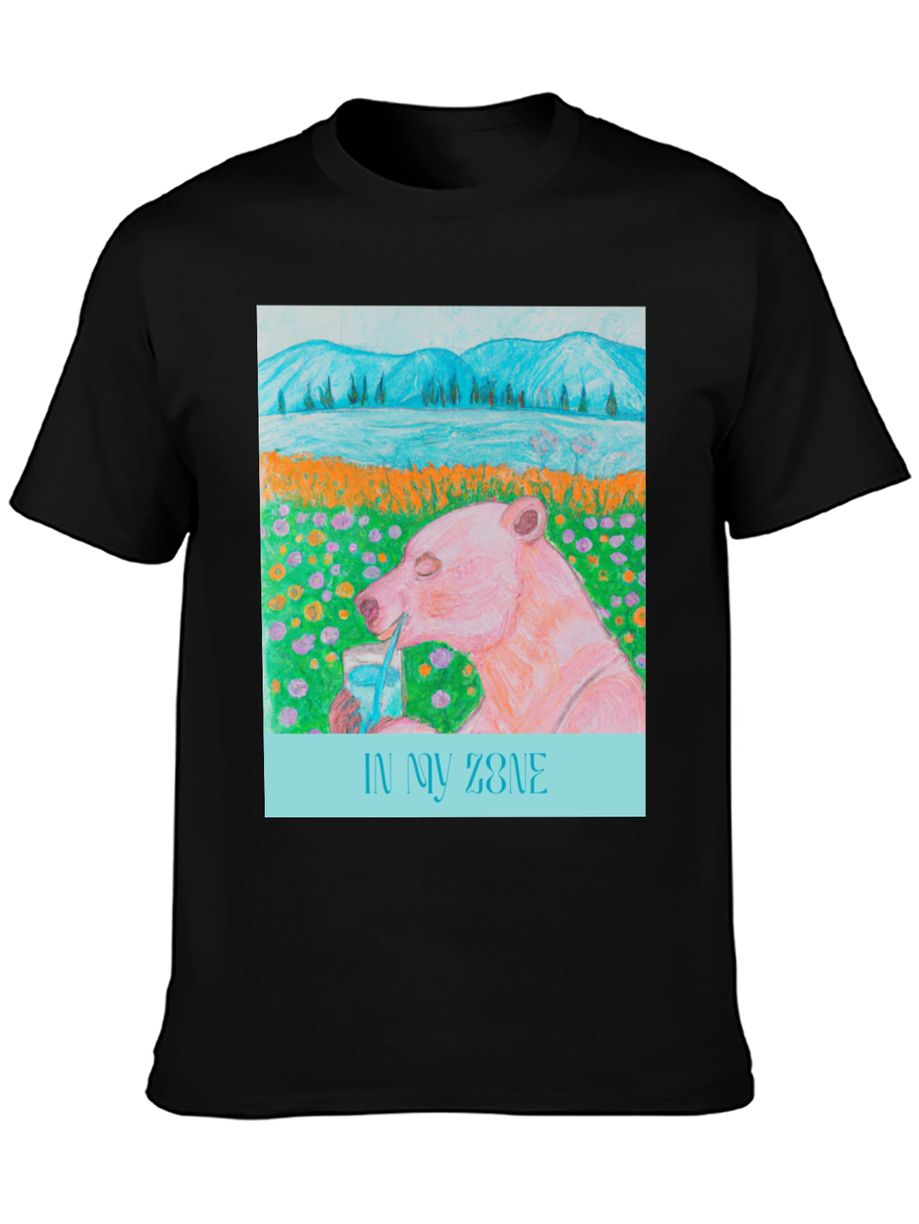 Black In My Zone Bear T-Shirt - Relaxed Graphic Tee view 3