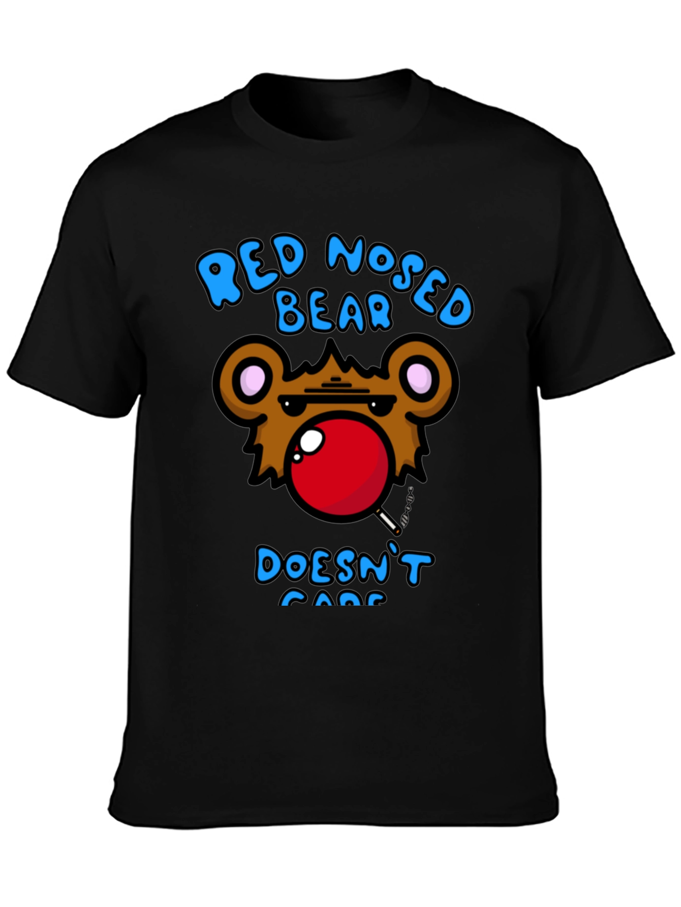 Black Red Nosed Bear Graphic T-Shirt - Unisex view 3