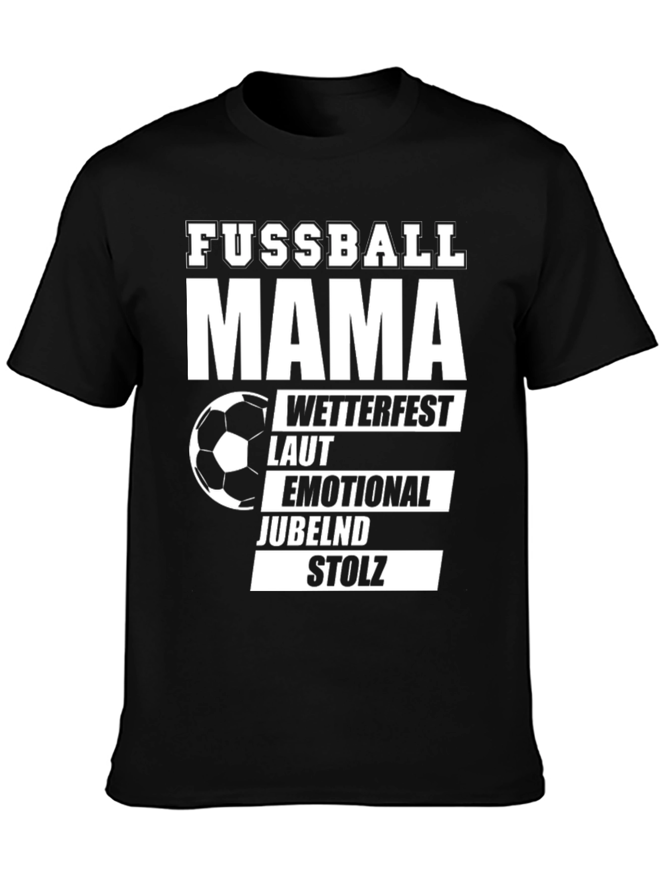 Black Fussball Mama T-Shirt - Soccer Mom Pride view 3