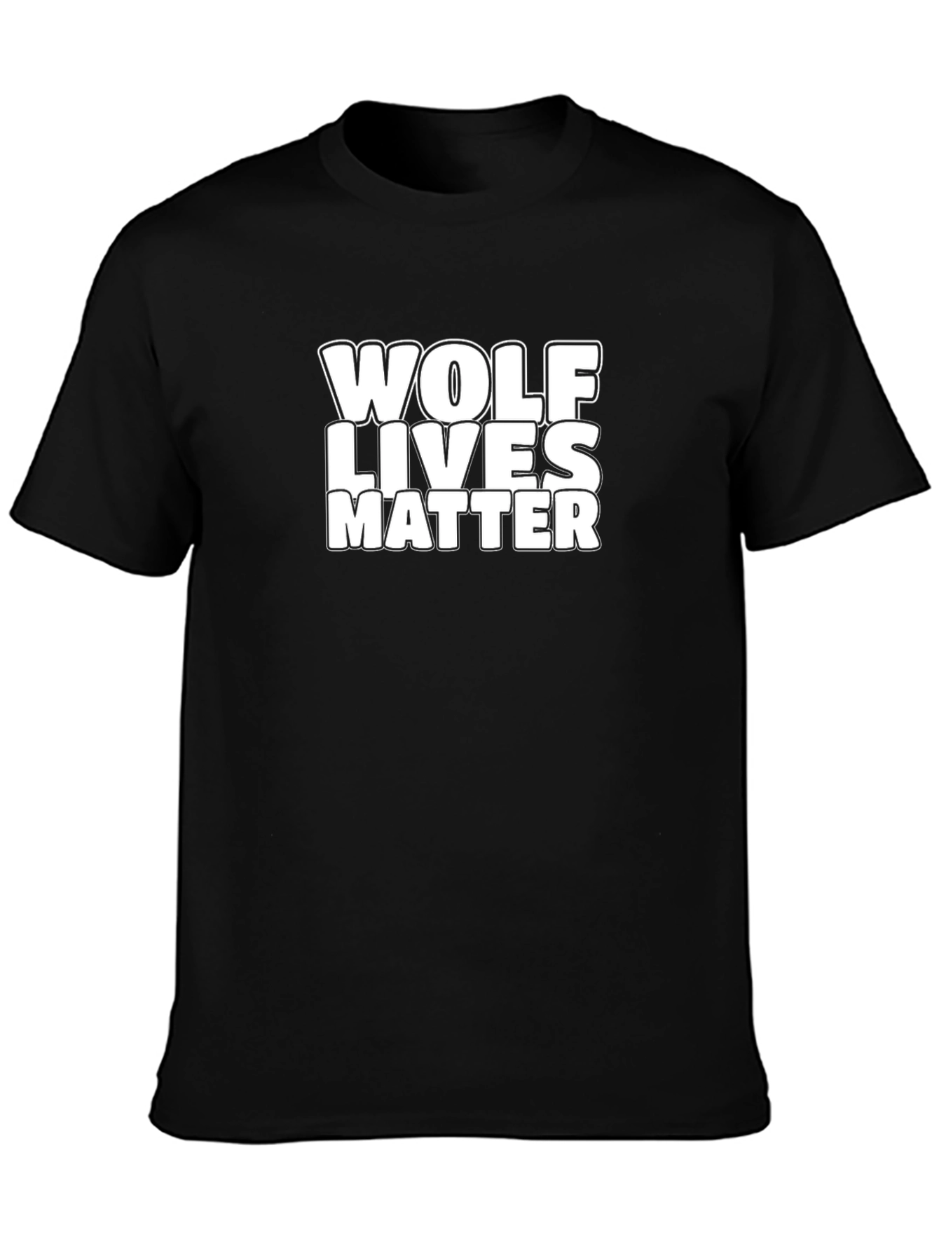 Black Wolf Lives Matter Graphic T-Shirt - Black Crew Neck Tee view 3