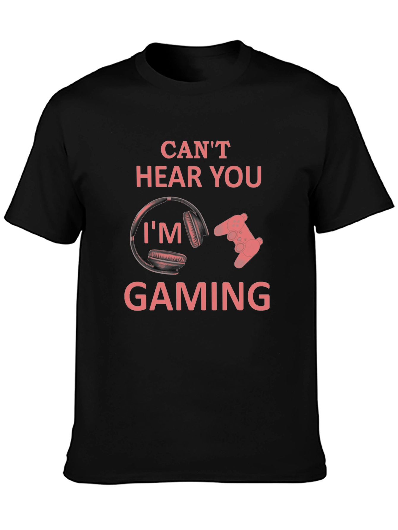 Black Can't Hear You I'm Gaming T-Shirt view 3