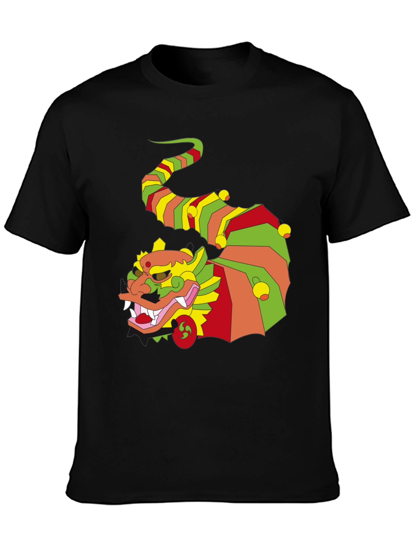 Black Funky Dragon Graphic Black T-Shirt view 3