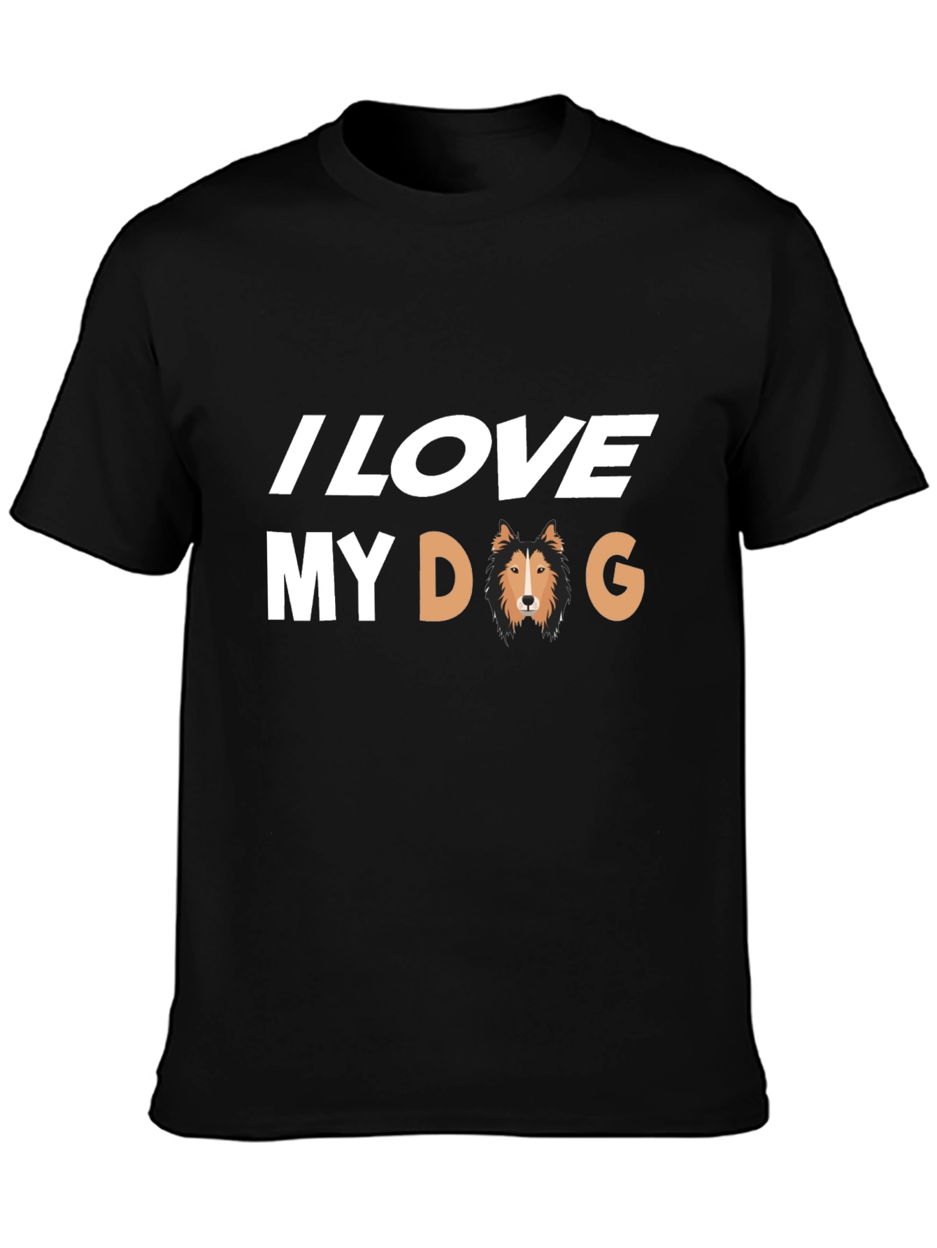 Black I Love My Dog Black T-Shirt view 3