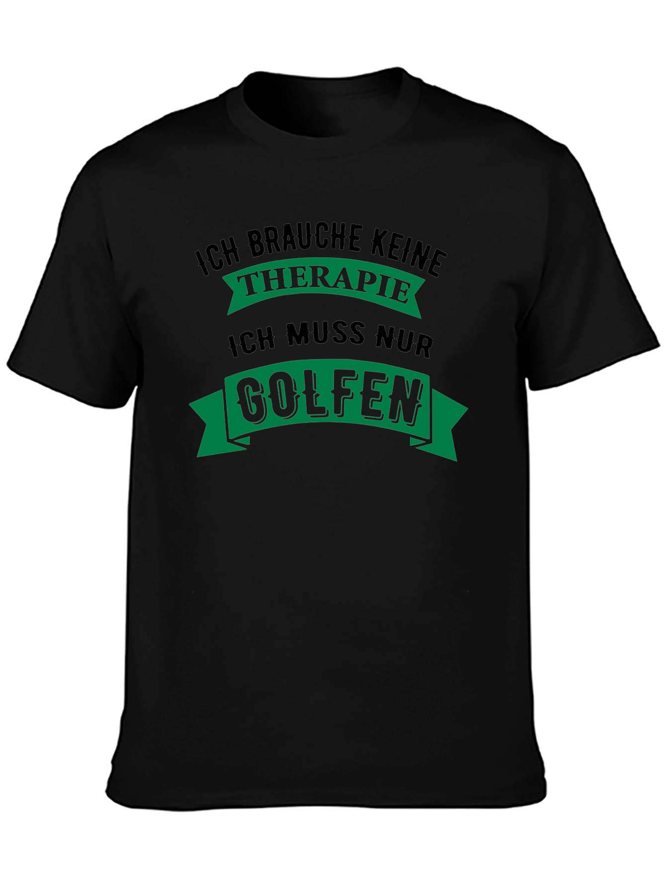 Black Golf Therapy T-Shirt - Fun Golfer Tee view 3