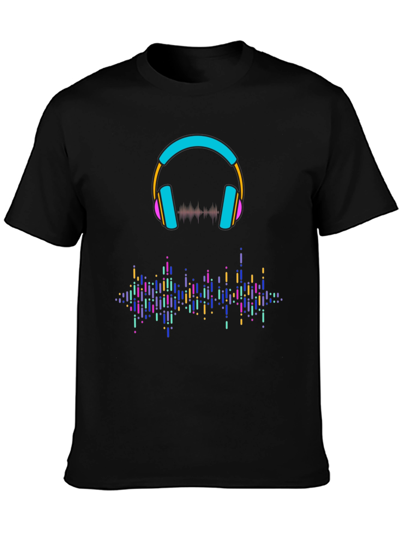 Black Vibrant Headphones & Soundwave Black Tee view 3