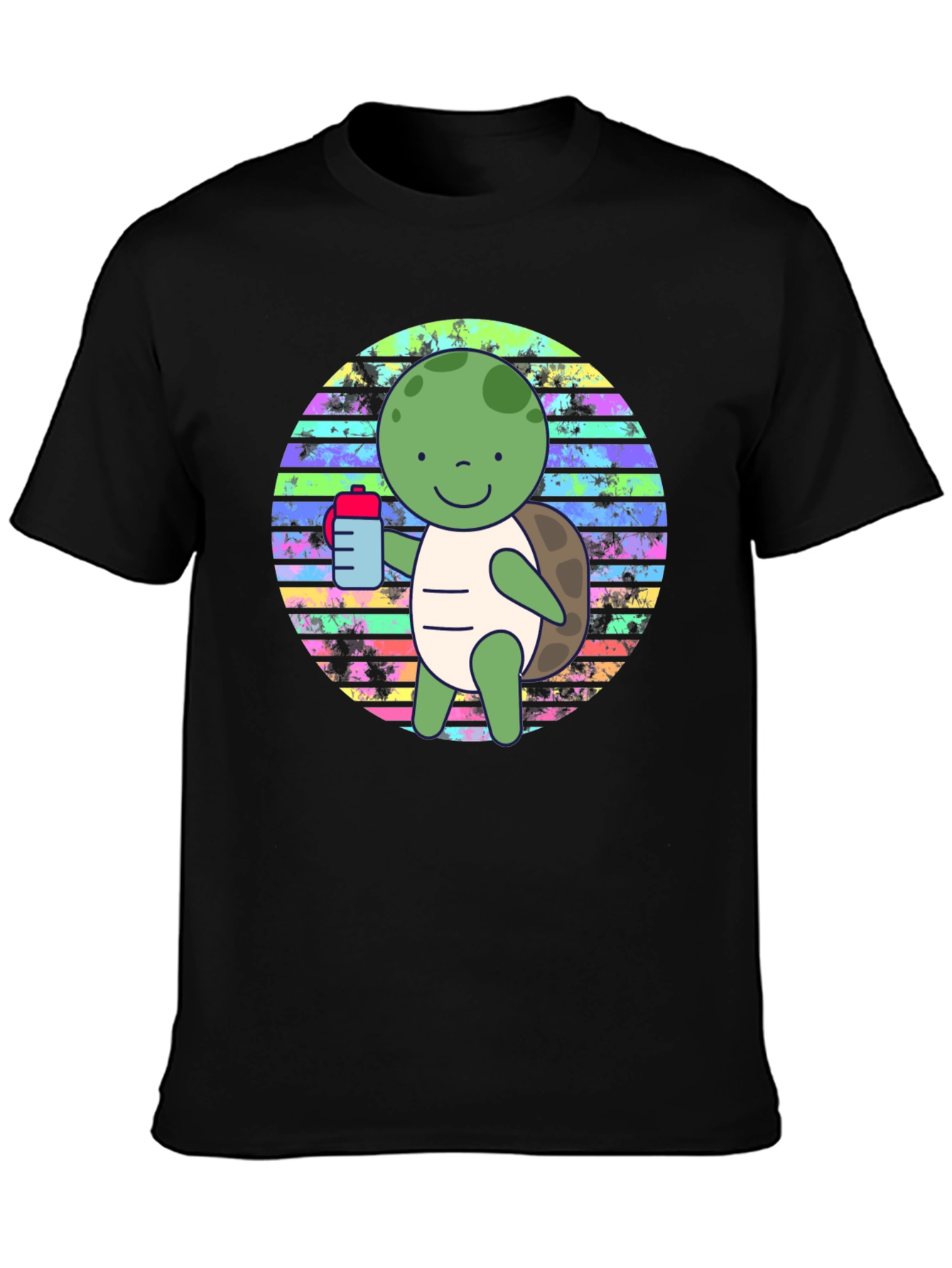 Black Cute Turtle Graphic Tee view 3