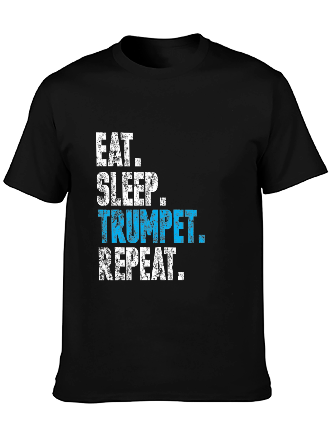 Black Eat Sleep Trumpet Repeat T-Shirt view 3