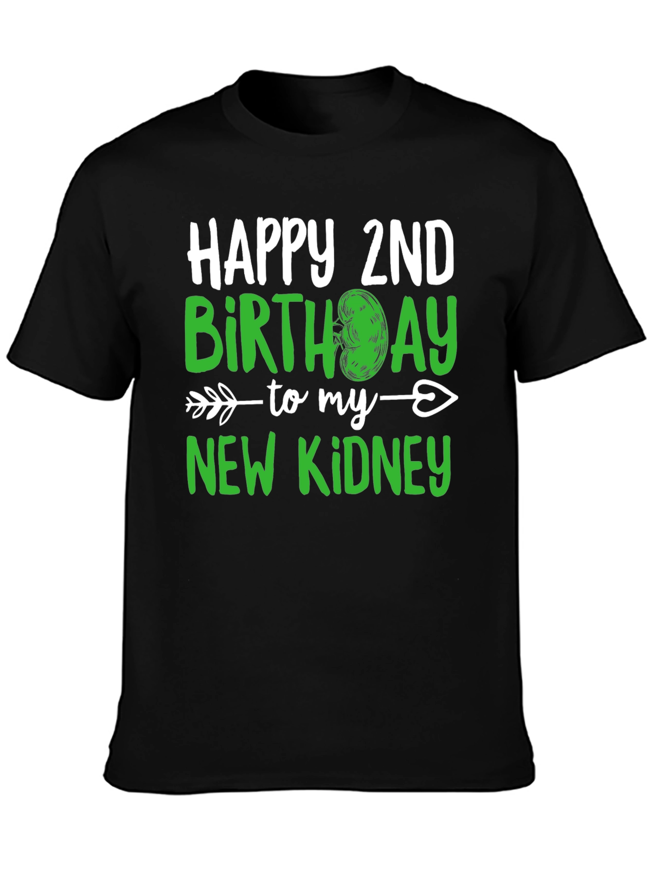 Black New Kidney 2nd Birthday T-Shirt view 3