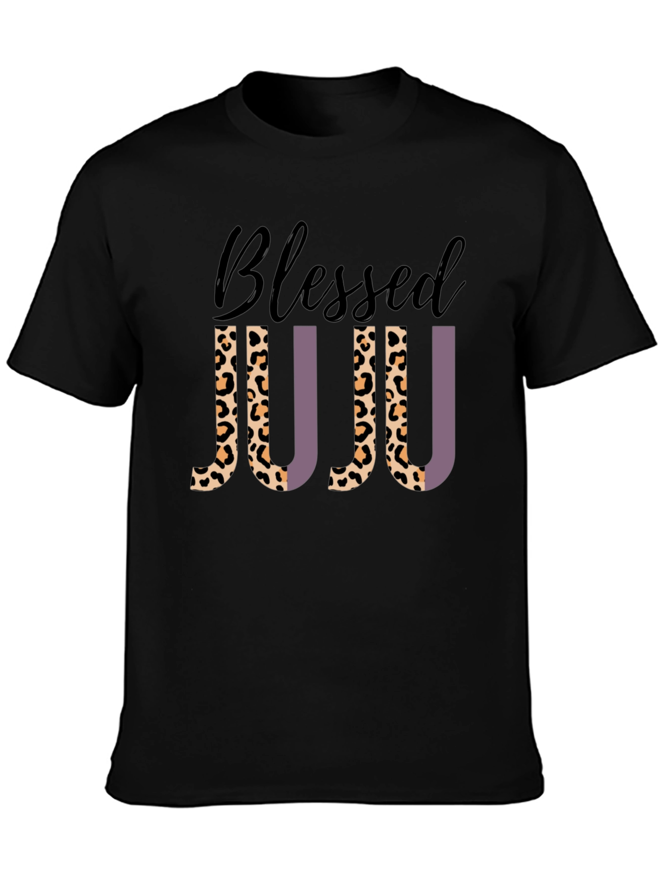 Black Blessed JUJU Leopard Print Graphic Tee view 3