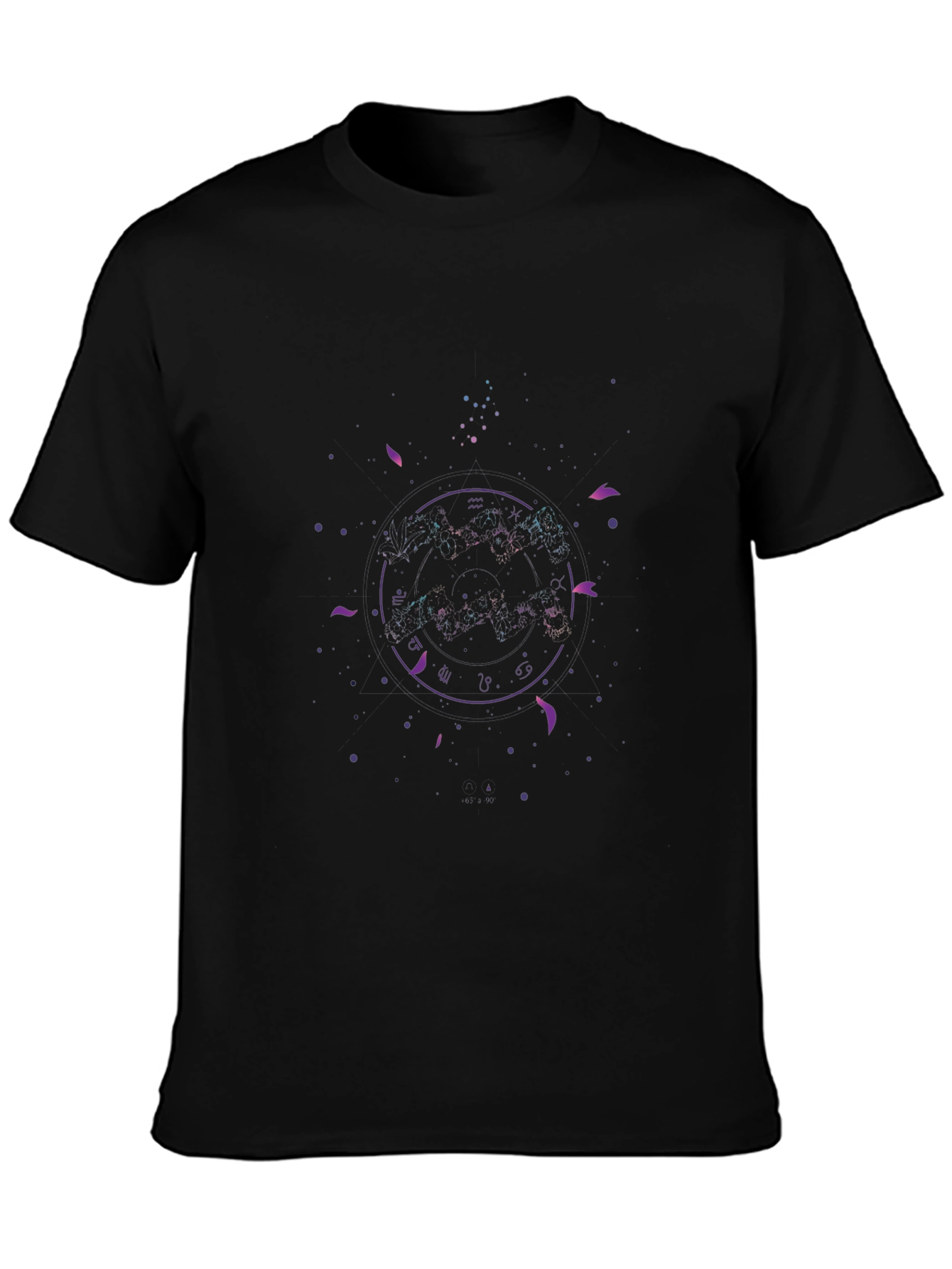 Black Celestial Zodiac Graphic Tee - Black view 3