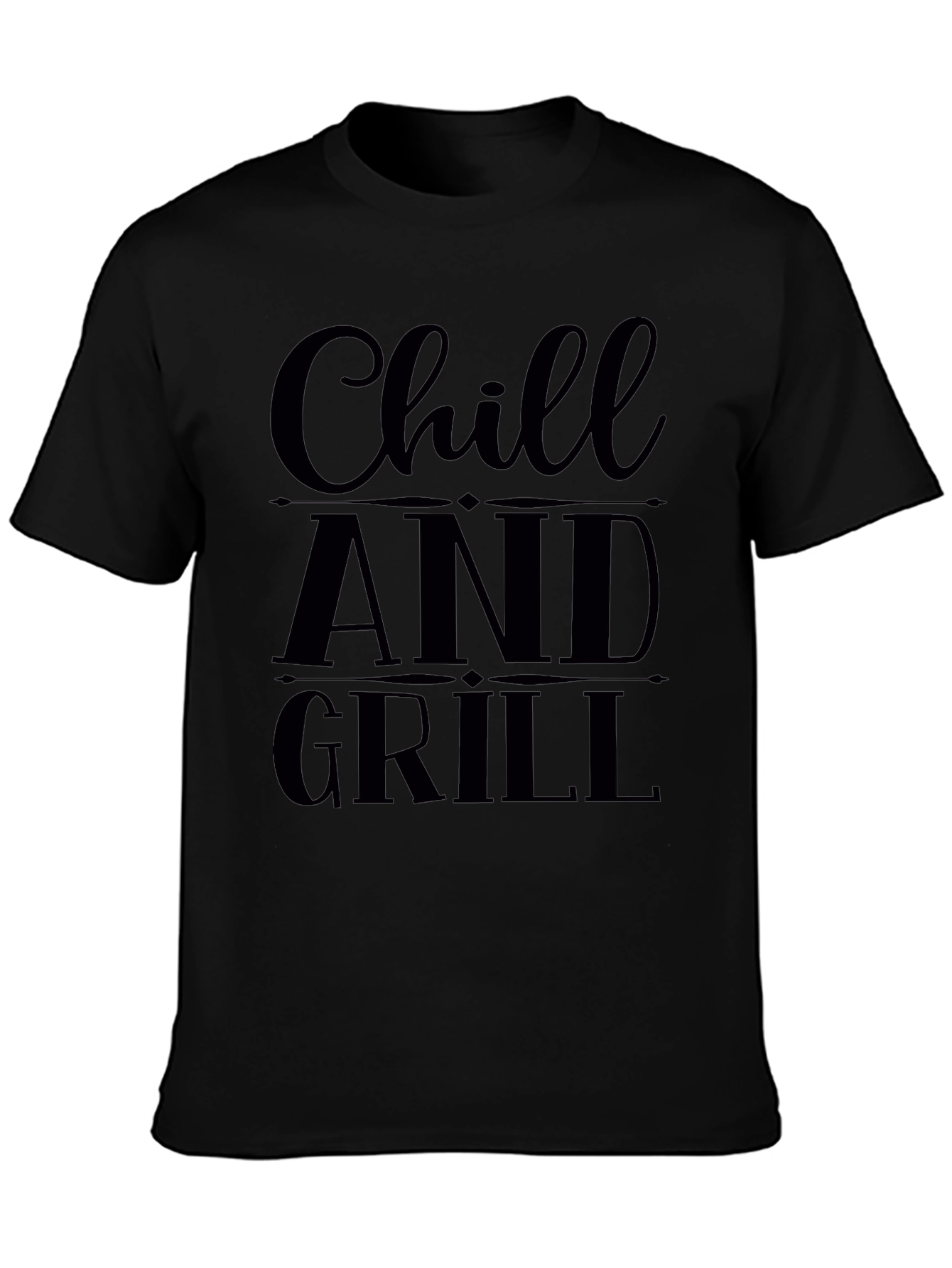 Black Chill and Grill Black Graphic T-Shirt view 3