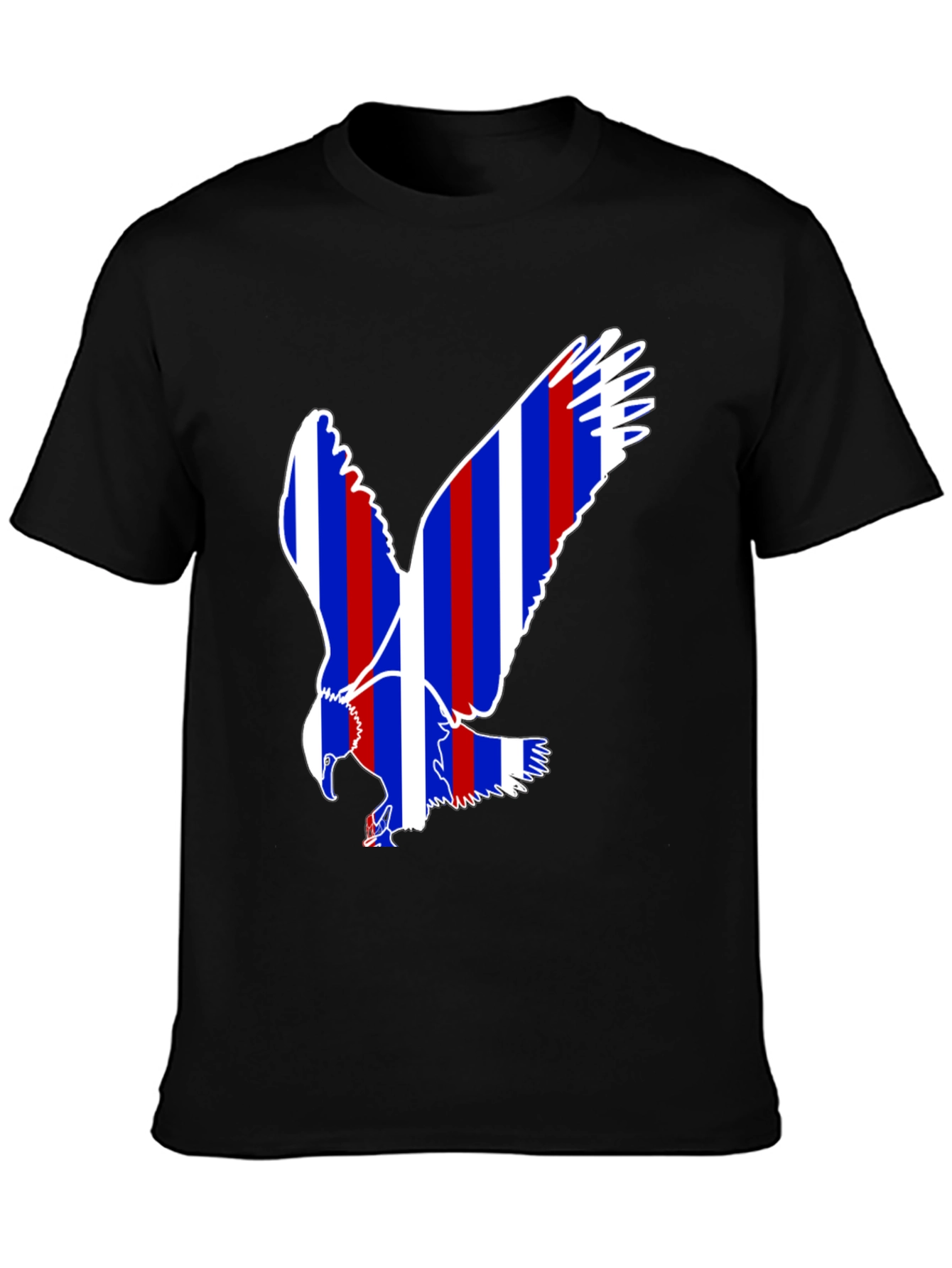 Black Patriotic Eagle Graphic Tee - Black Cotton Blend view 3