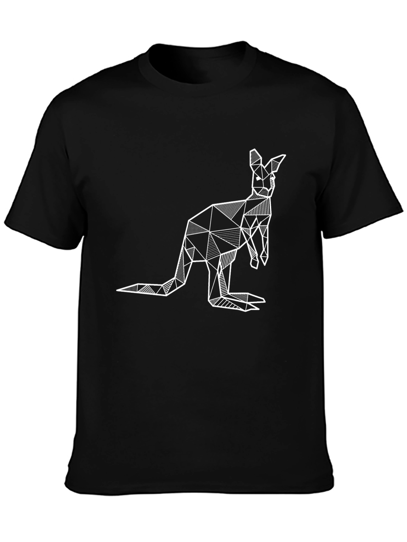 Black Geometric Kangaroo Graphic Tee - Black T-Shirt view 3