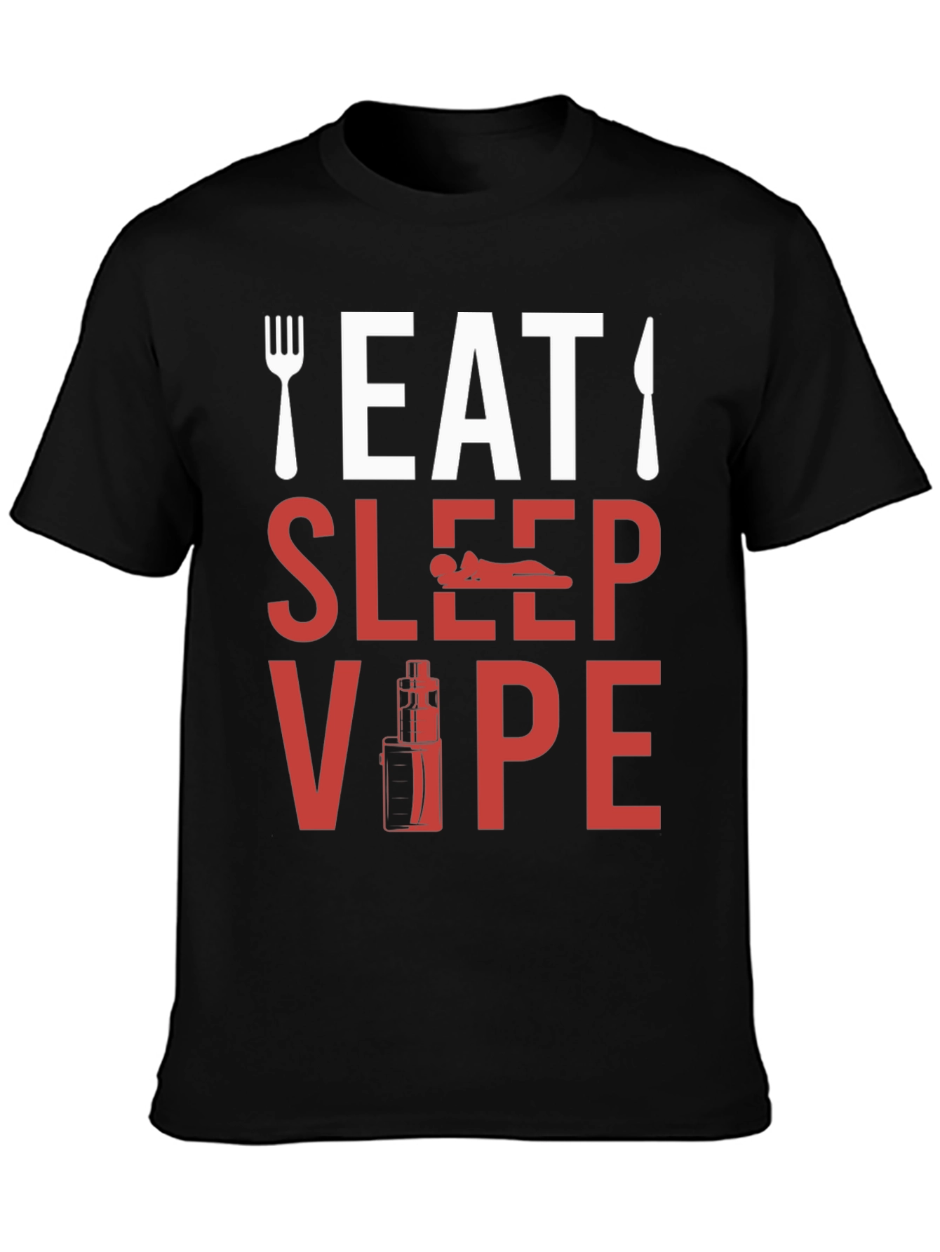 Black Eat Sleep Vape T-Shirt - Novelty Graphic Tee view 3