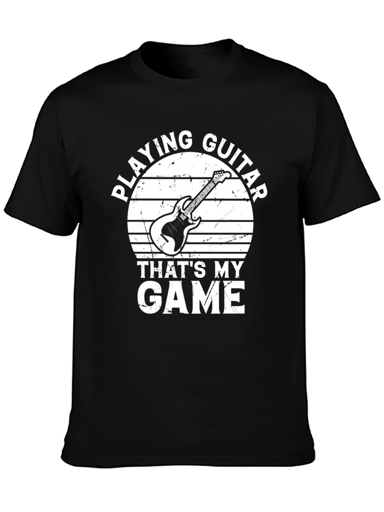 Black Playing Guitar T-Shirt - That's My Game view 3