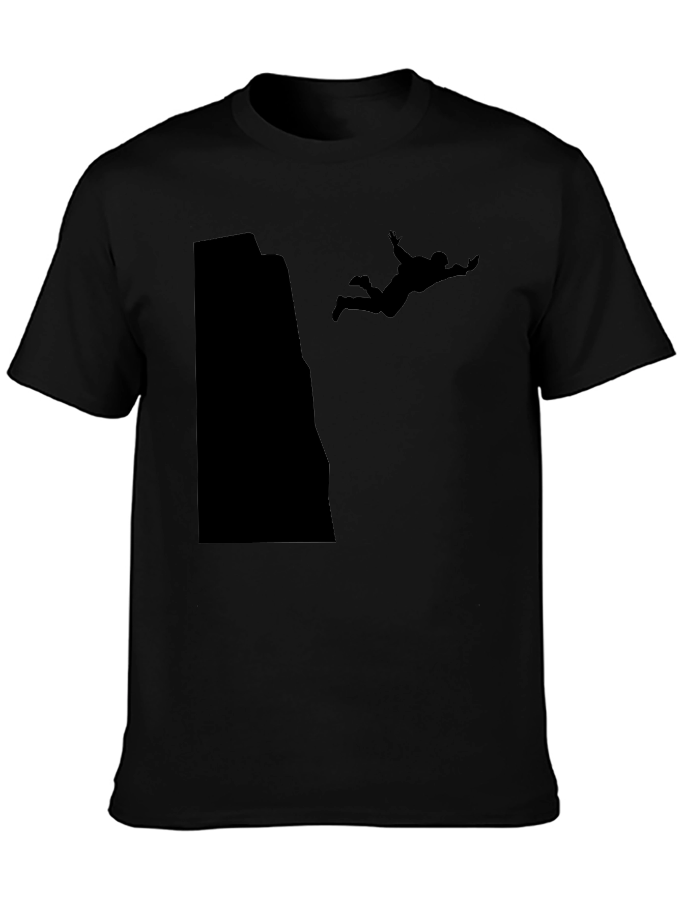 Black Daredevil Black Tee - Extreme Sports Silhouette Design view 3