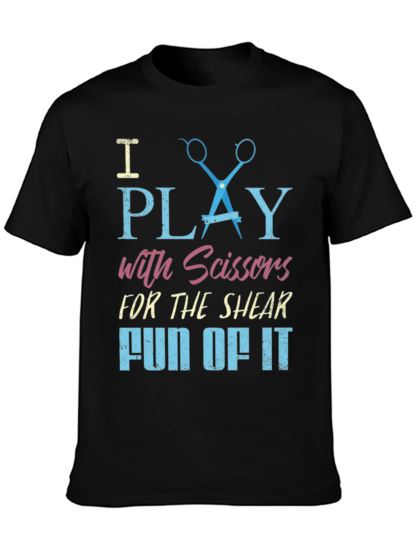Black I Play With Scissors T-Shirt view 3