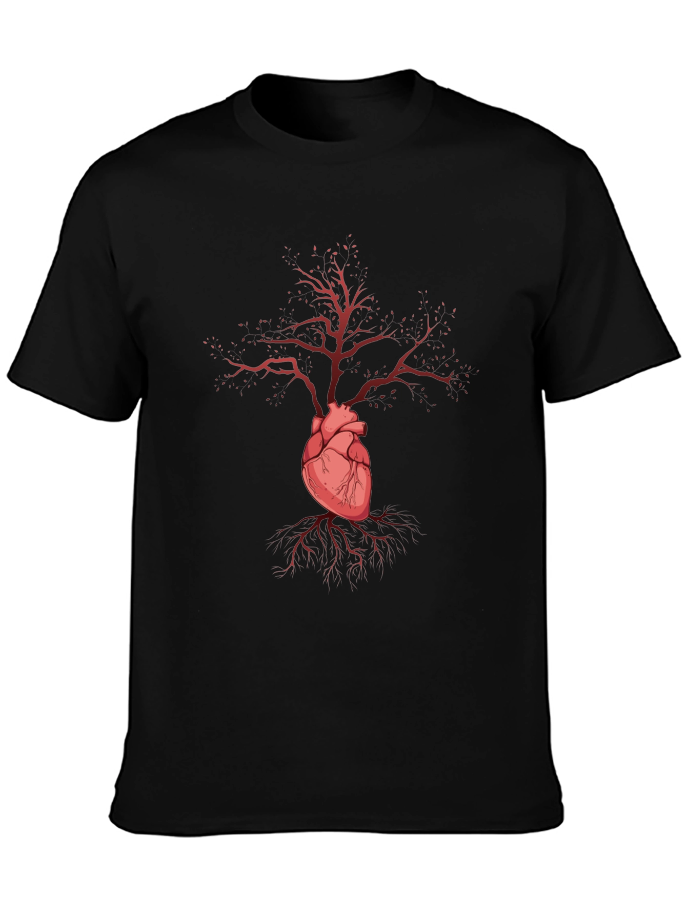 Black Heart Tree Graphic Tee - Stylish & Unique view 3