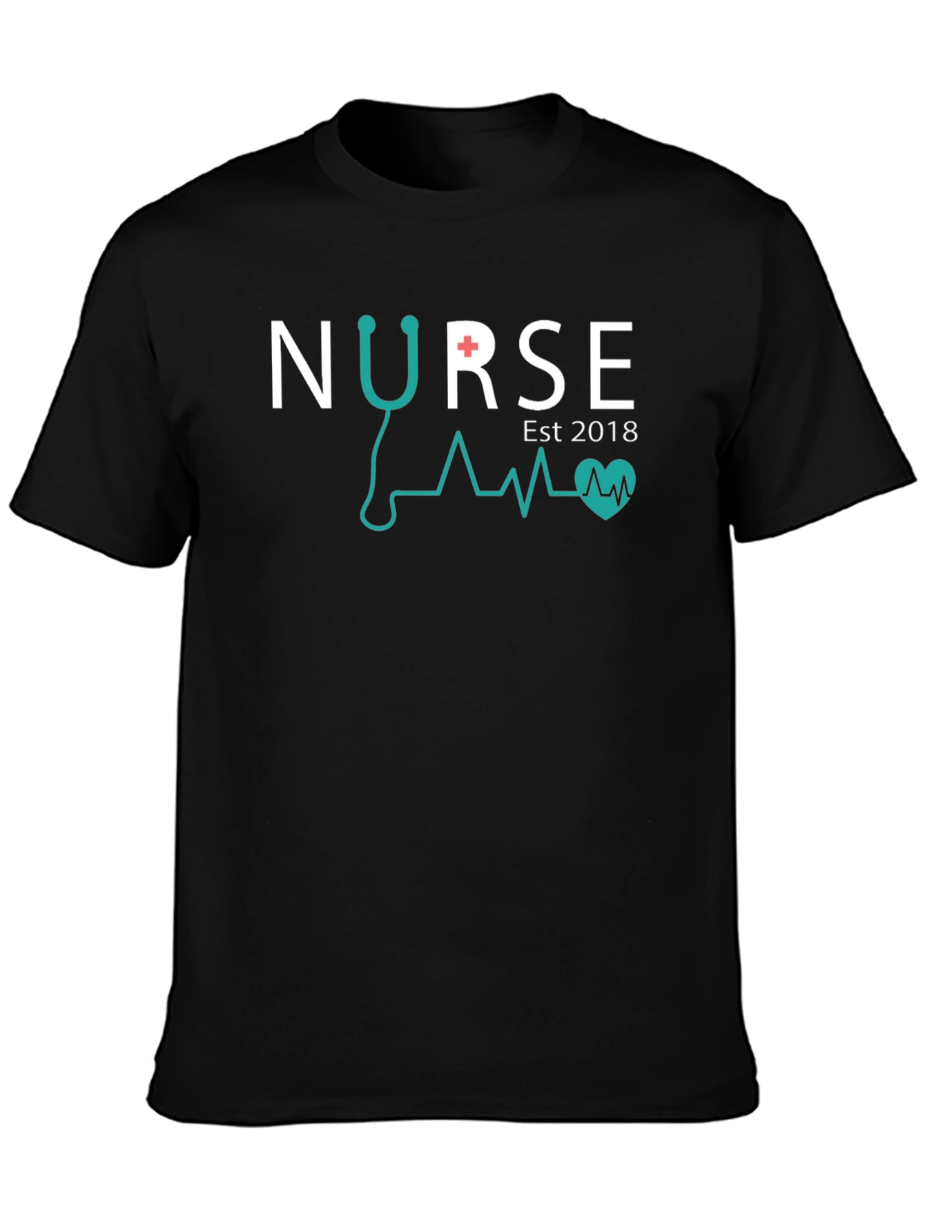 Black Nurse Est 2018 T-Shirt Black view 3
